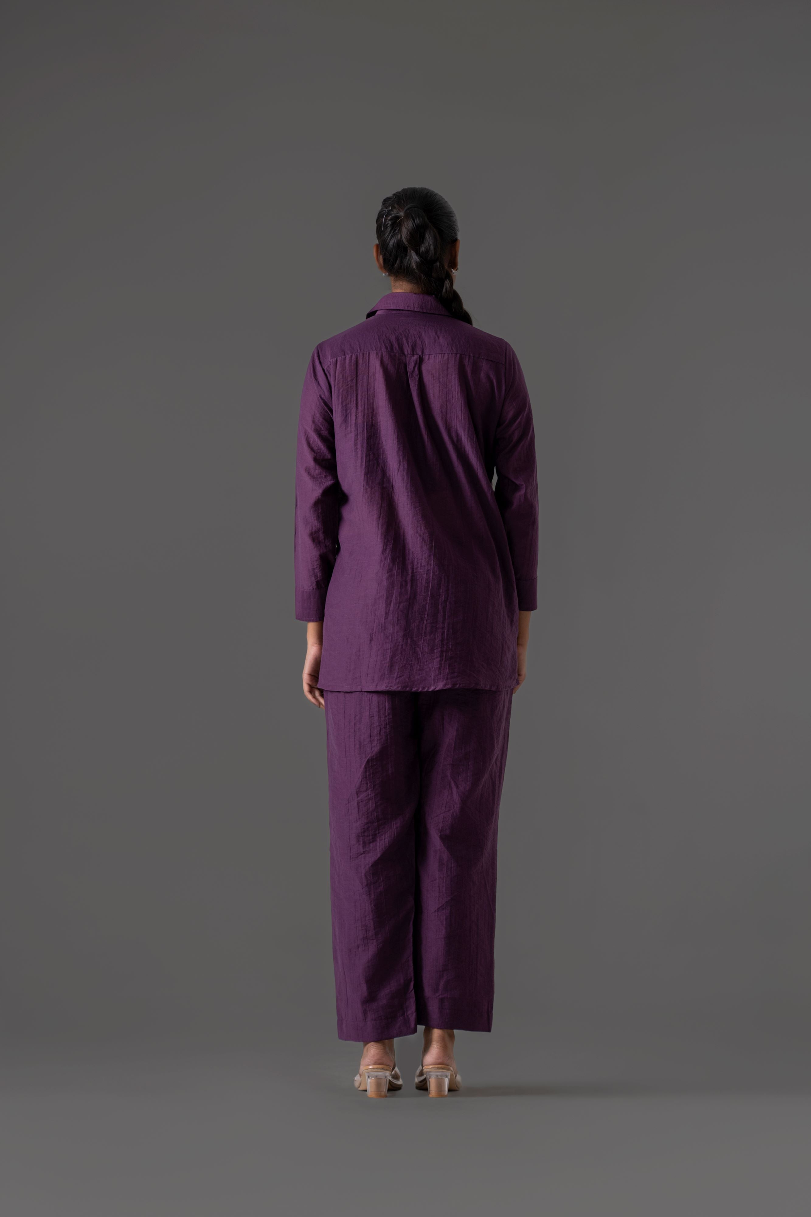 Wine Cotton Flex Co-Ord Set