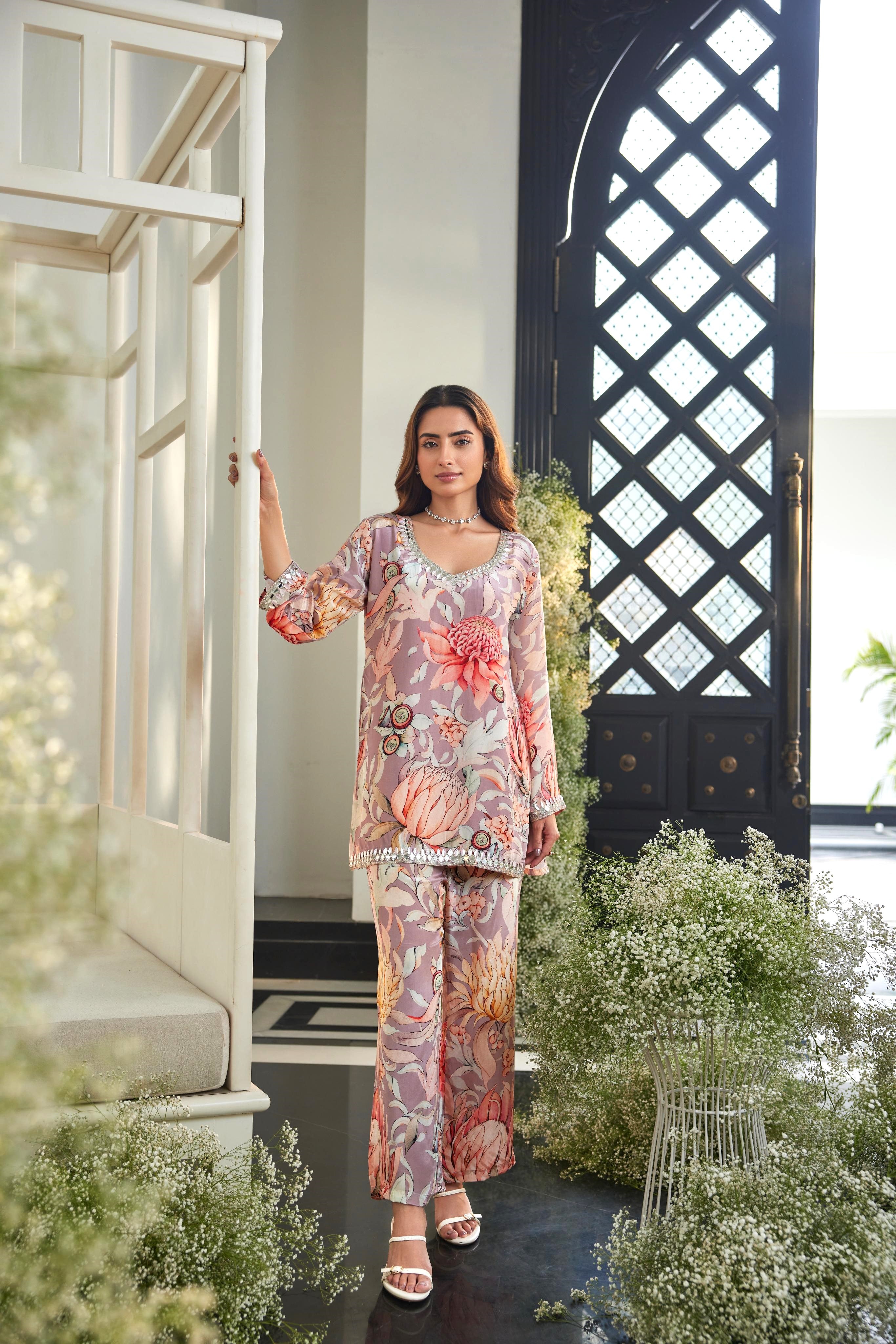 Rose Gold Floral Co-Ord Set