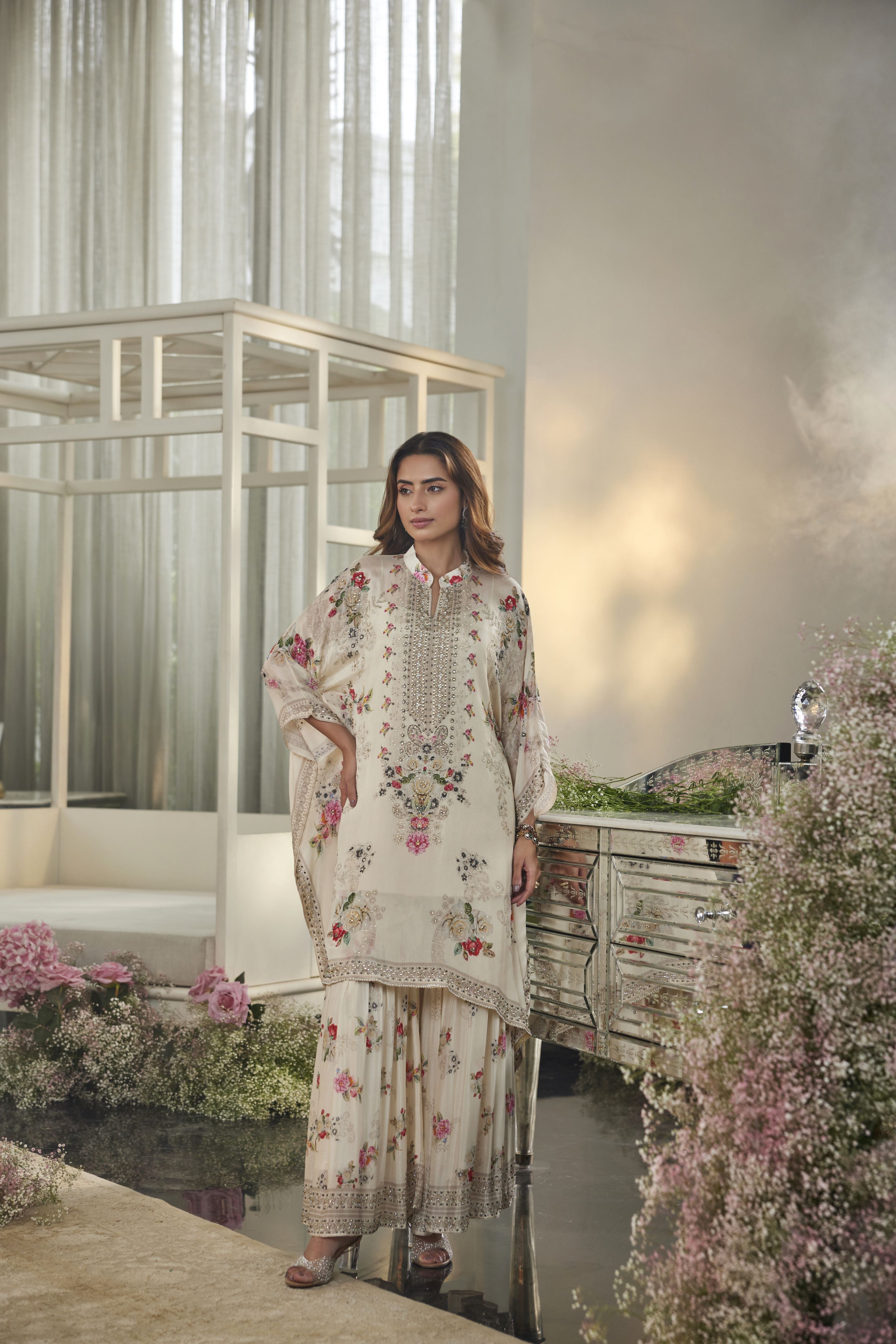 Light Champagne Kaftan Set