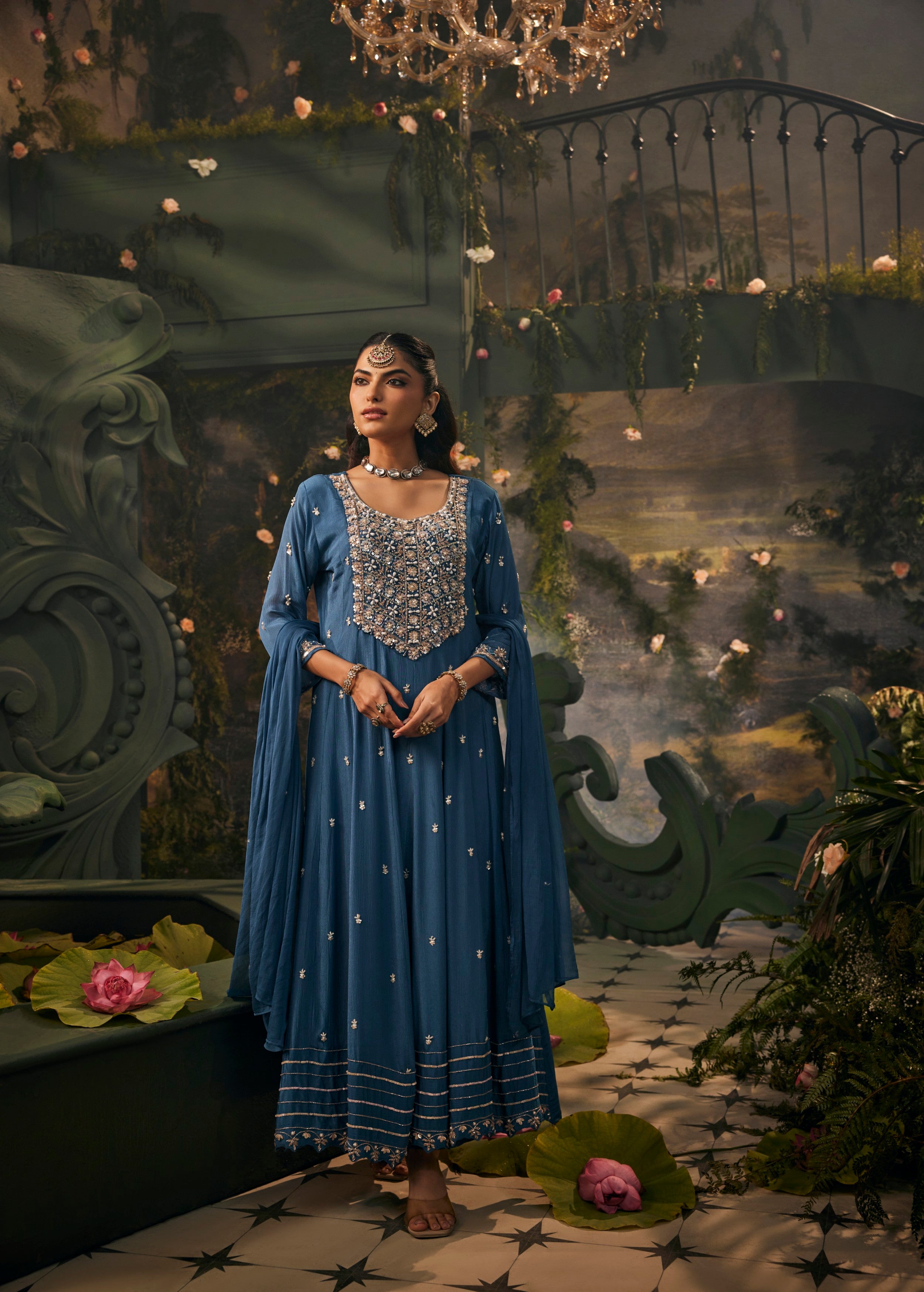 Noor-e-Neel Embellished Anarkali Set