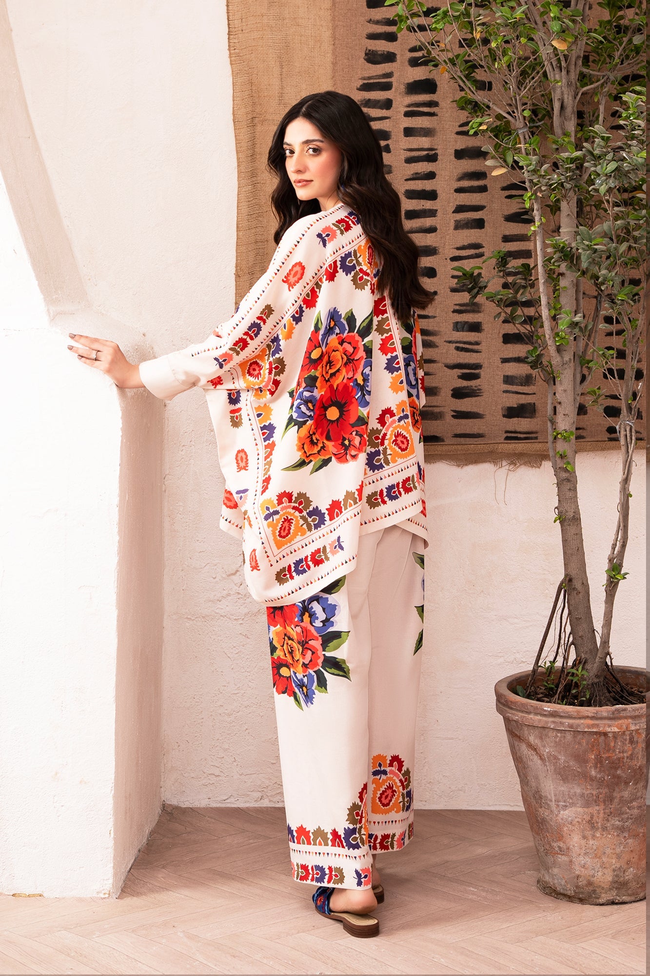 Cream Swiss Cotton Kaftan Set