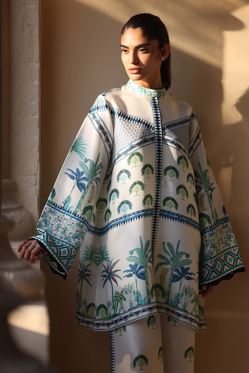Coastal Blue Tropical Printed Co-Ord Set