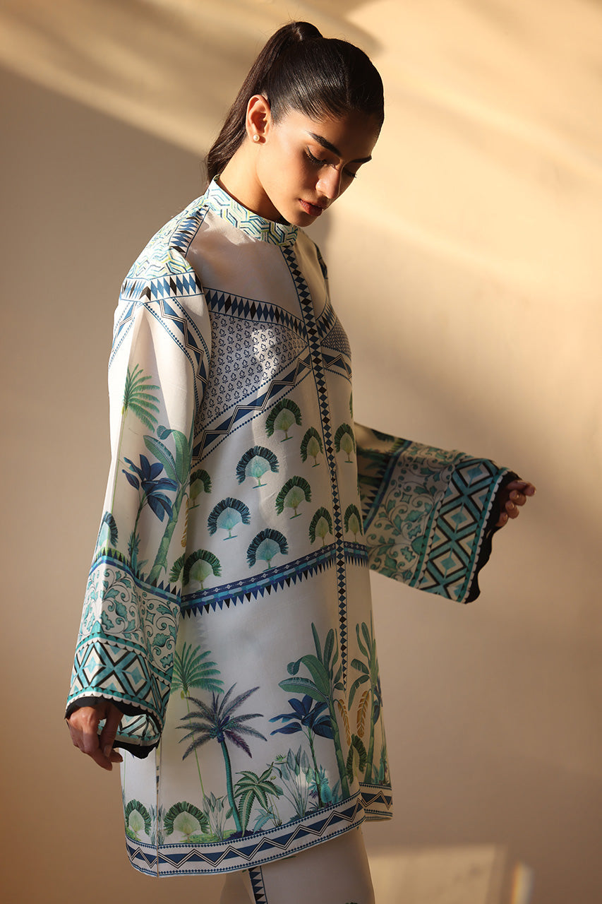 Coastal Blue Tropical Printed Co-Ord Set