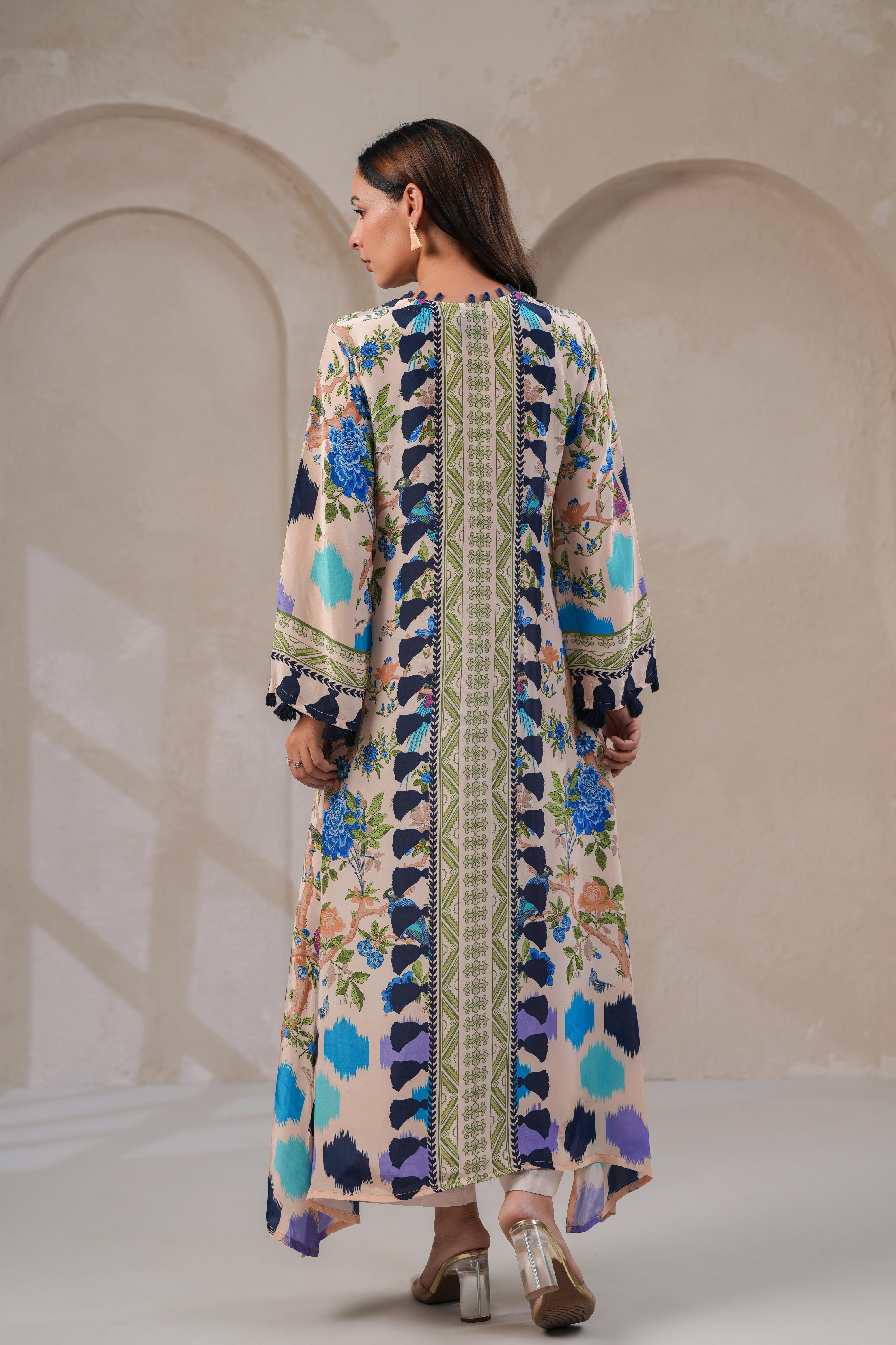 Blush Nude Botanical Kurta Set