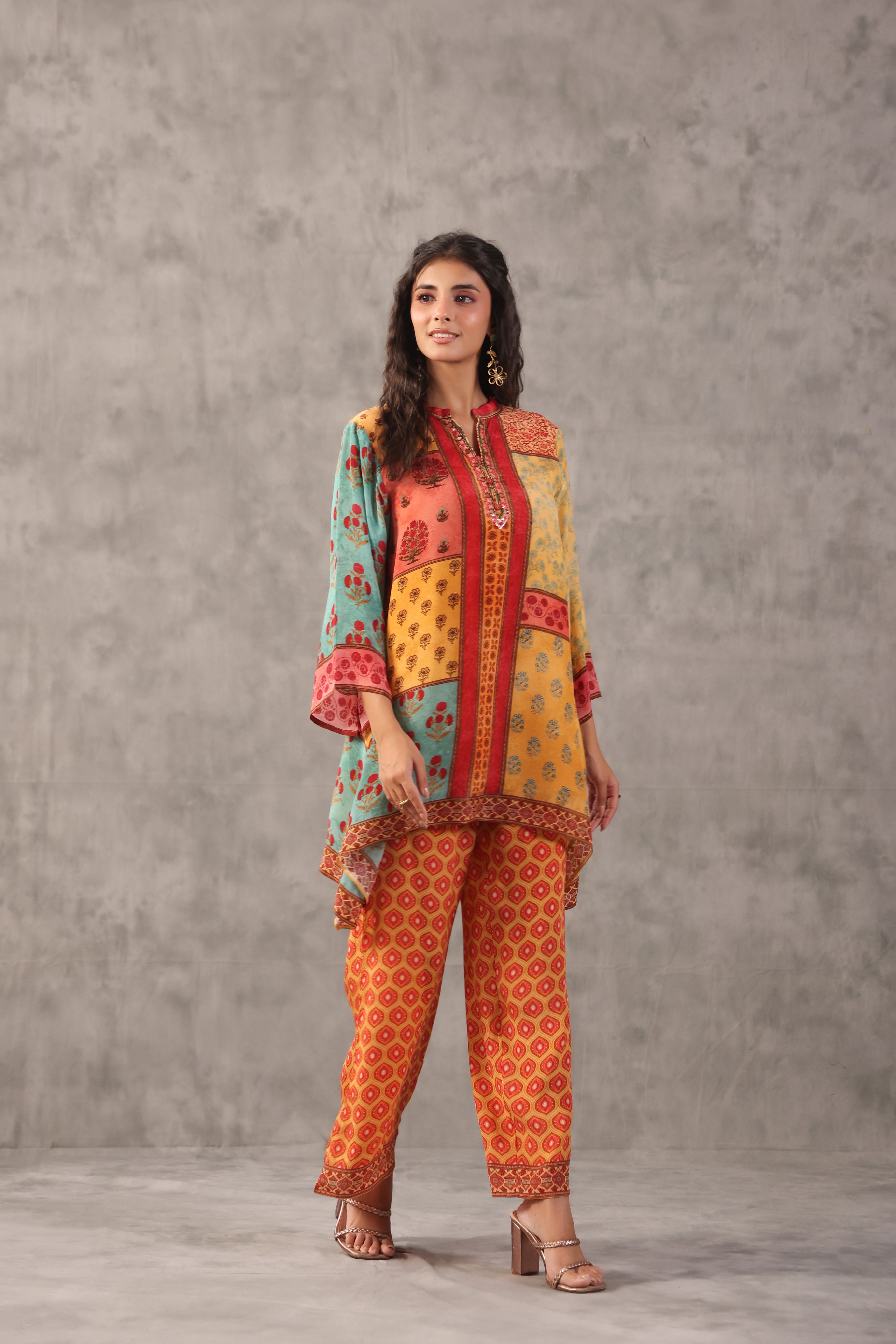 Sunshine Yellow Printed Crepe Silk Co-Ord Set