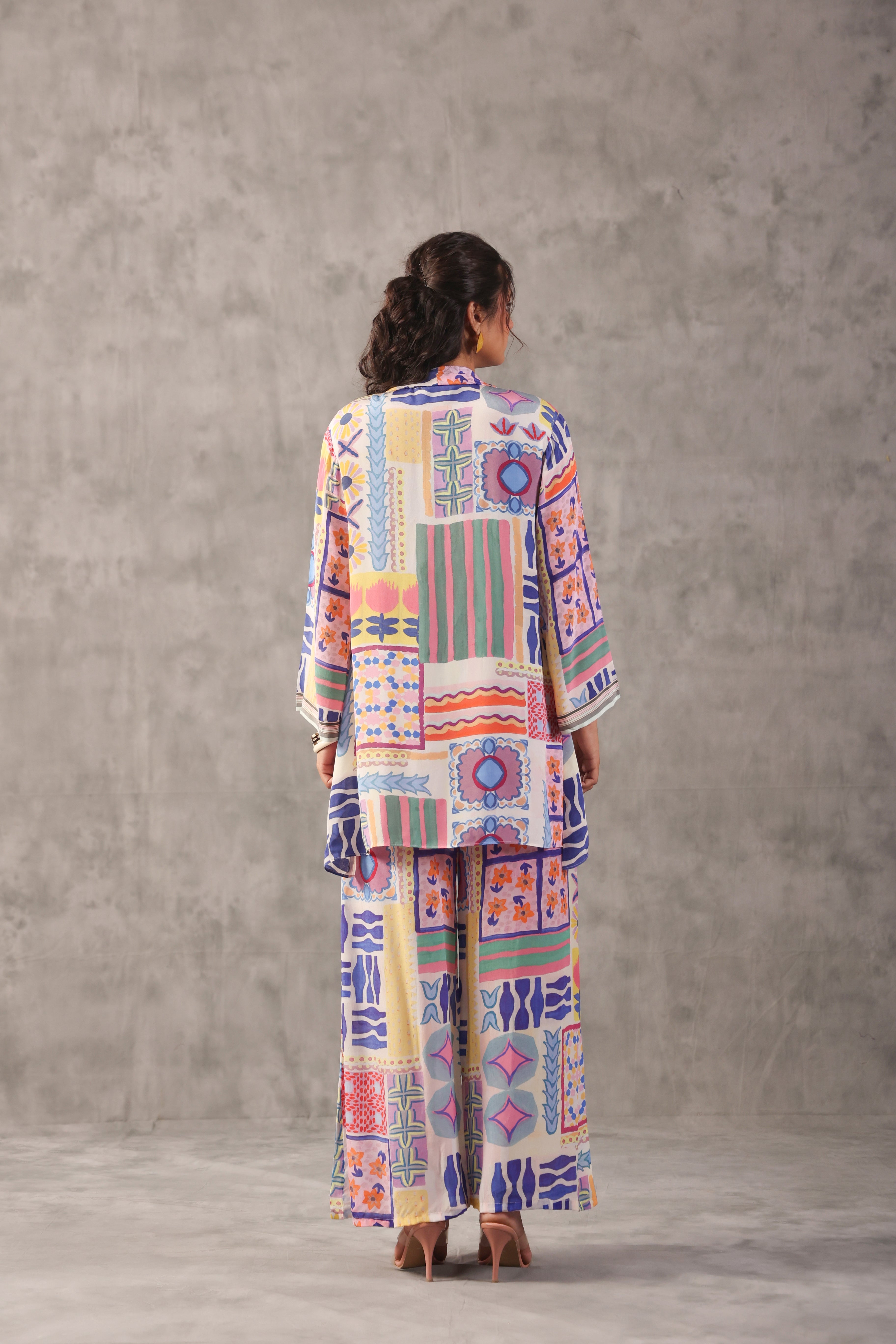 Flora Abstract Printed Crepe Silk Co-Ord Set