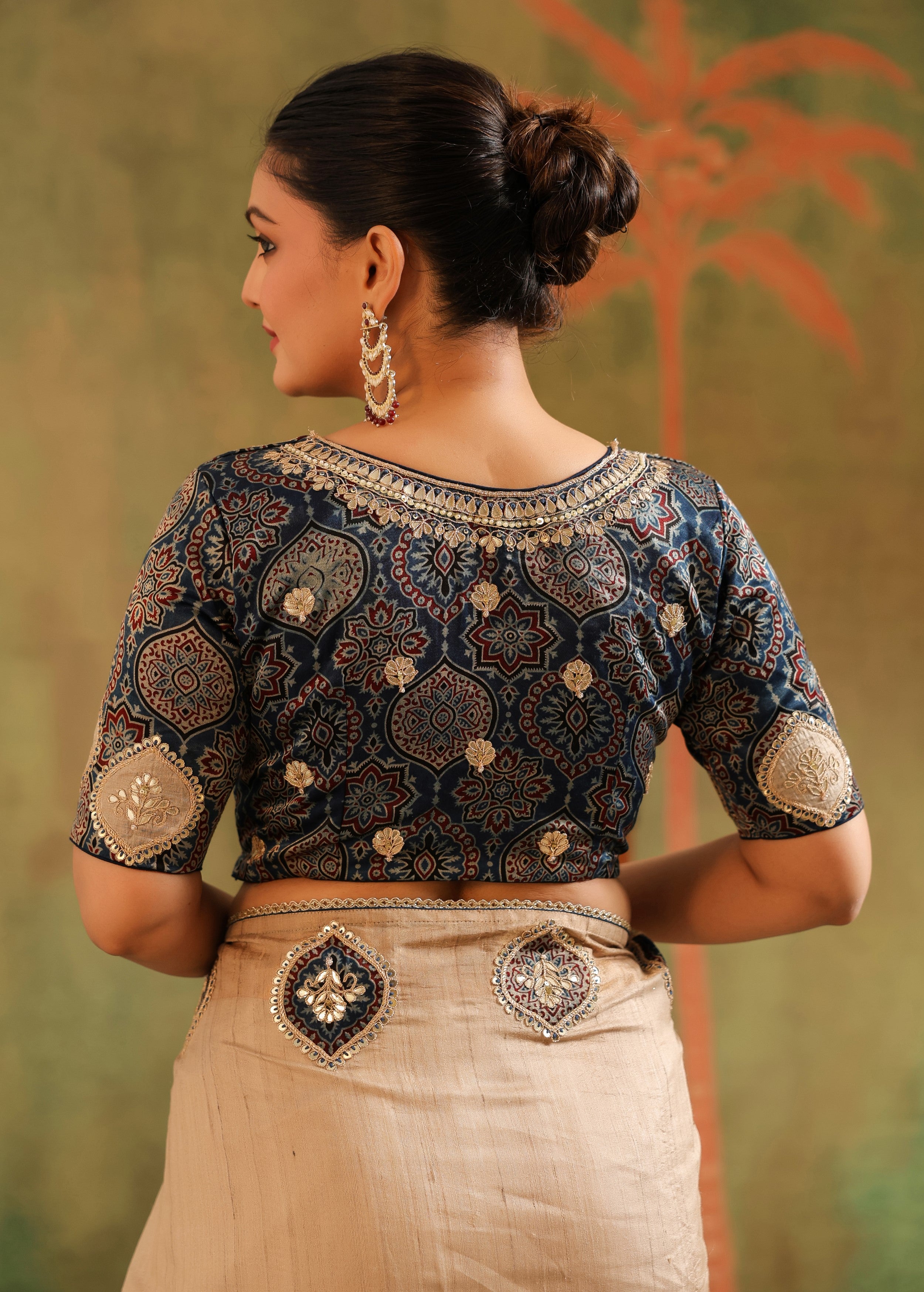 Classic Beige Embroidered Premium Silk Saree