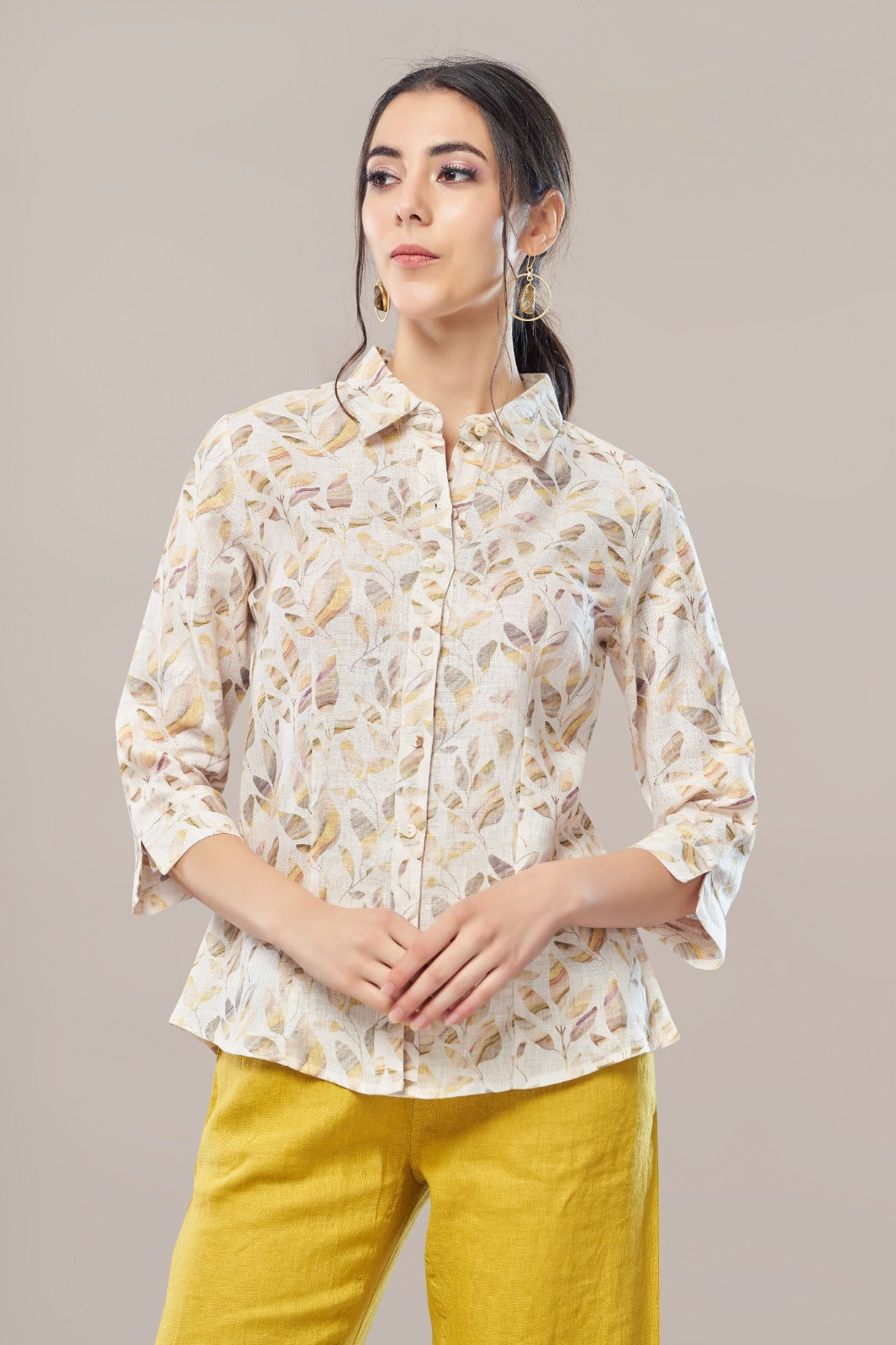 Off-White Digital Printed Italian Linen Shirt