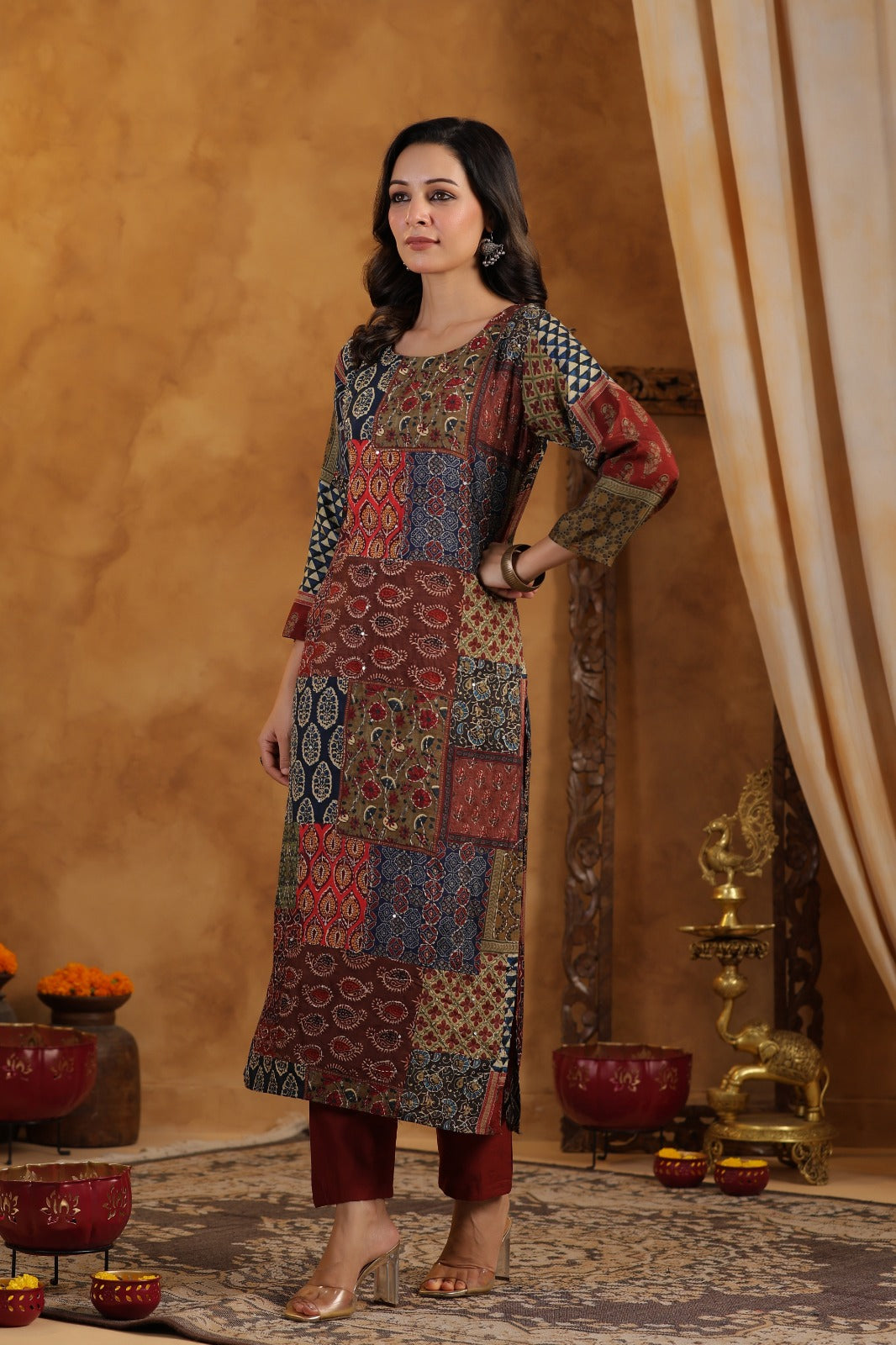 Multicolor Printed Premium Silk Kurta Set