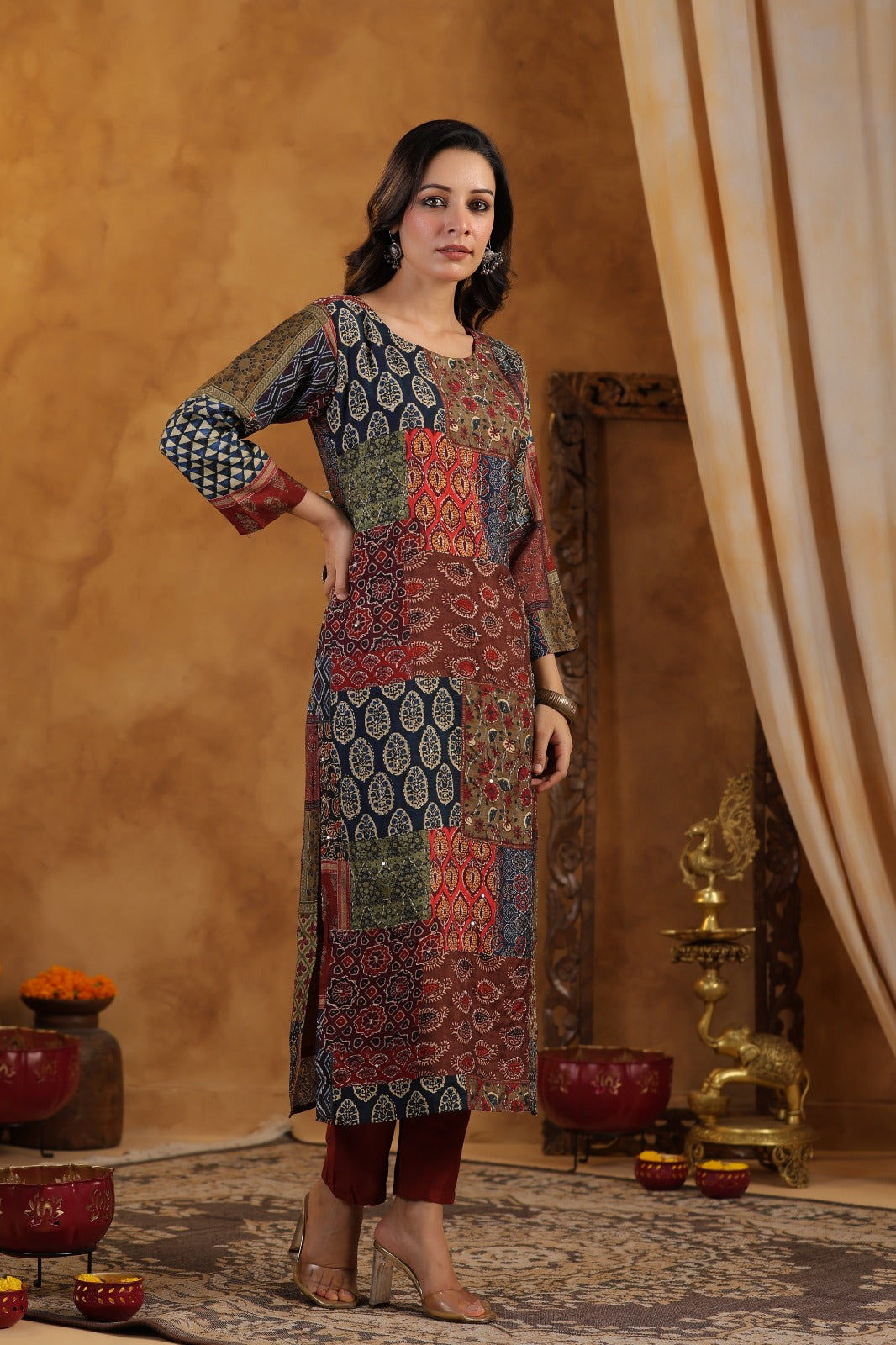 Multicolor Printed Premium Silk Kurta Set