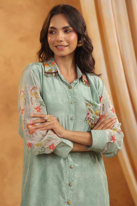 Sage Green Printed Co-Ord Set