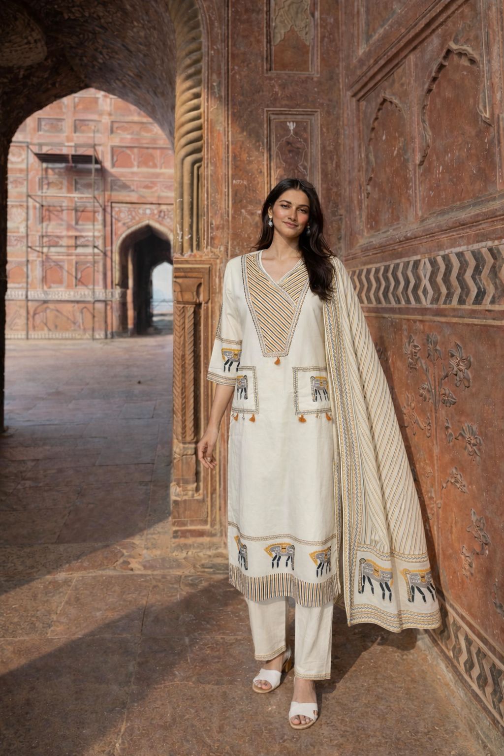 Sunlit Heritage Printed Organic Cotton Pant Set