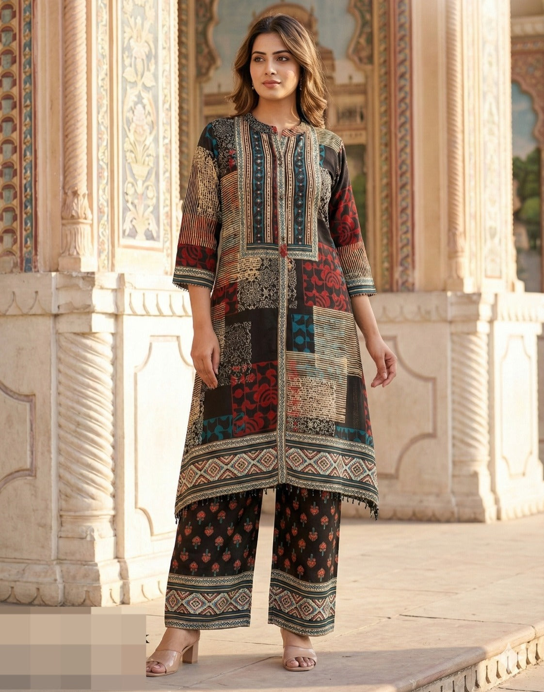 Multicolor Bloom Printed Muslin Silk Kurta Set