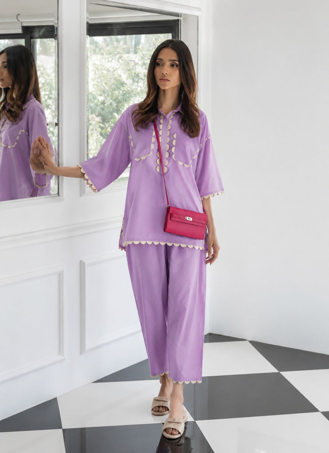 Pop Chic Embroidered Cotton Co-Ord Set