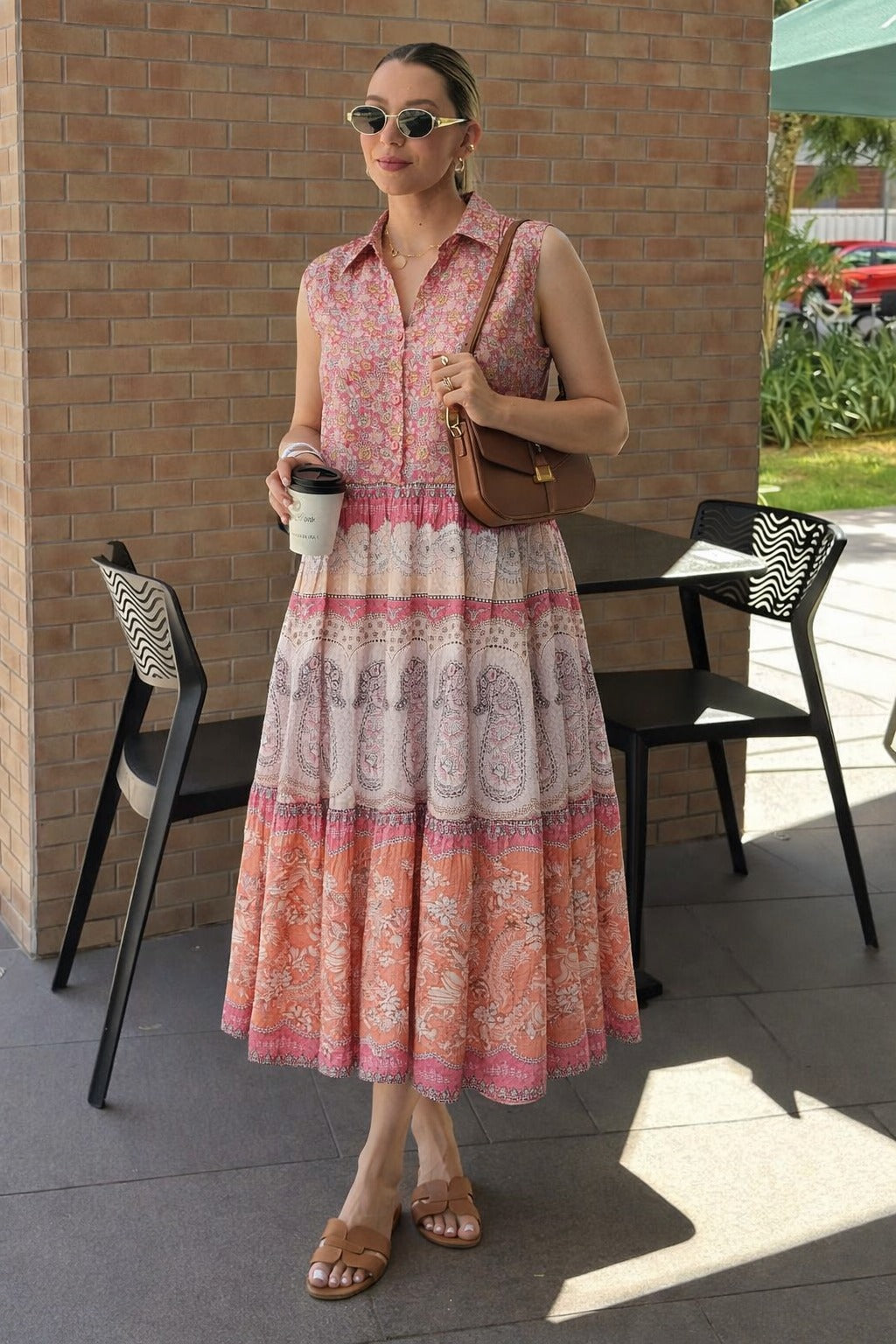 Rosewood Printed Mul-Cotton Dress