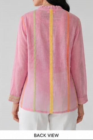 Mosaic Embellished Mul-Chanderi Silk Shirt