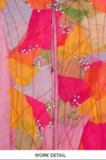 Mosaic Embellished Mul-Chanderi Silk Shirt