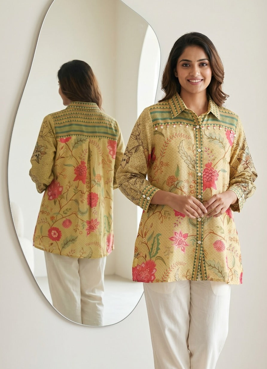 Citron Printed Organic Cotton Shirt