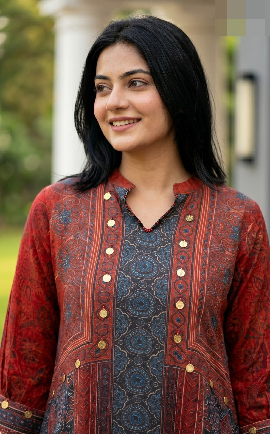 Madder Printed Muslin Silk Co-Ord Set