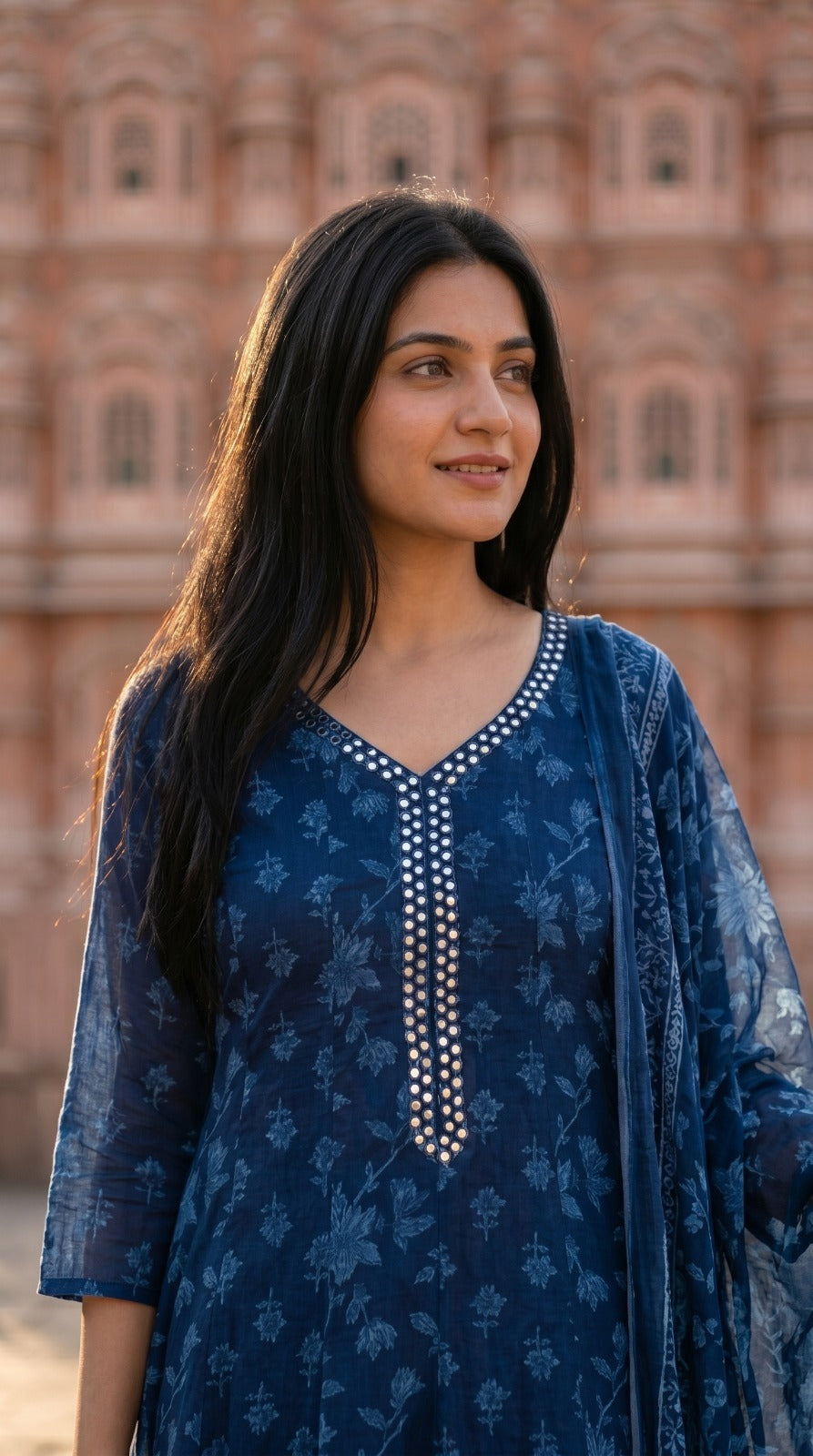 Prussian Printed Cottton Kurta Set