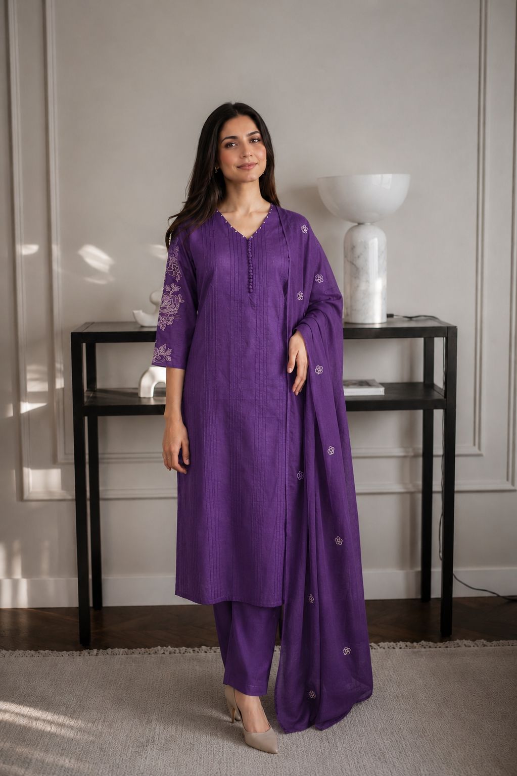 Amethyst Sienna Printed Cotton Pant Set