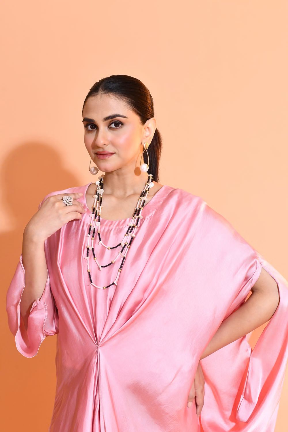 Blush Pink Embellished Premium Georgette Dress