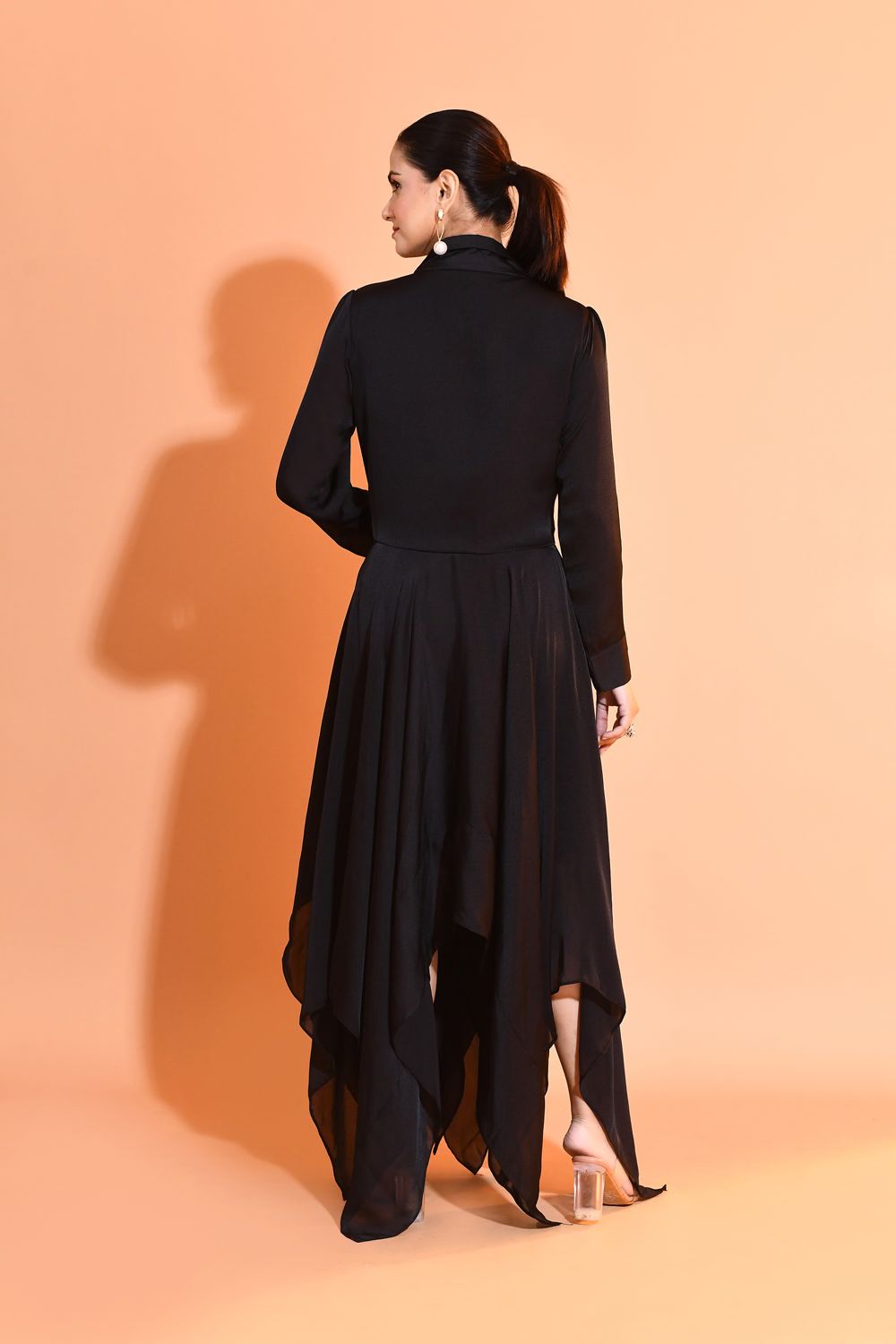 Onyx Embellished Satin Silk Dress