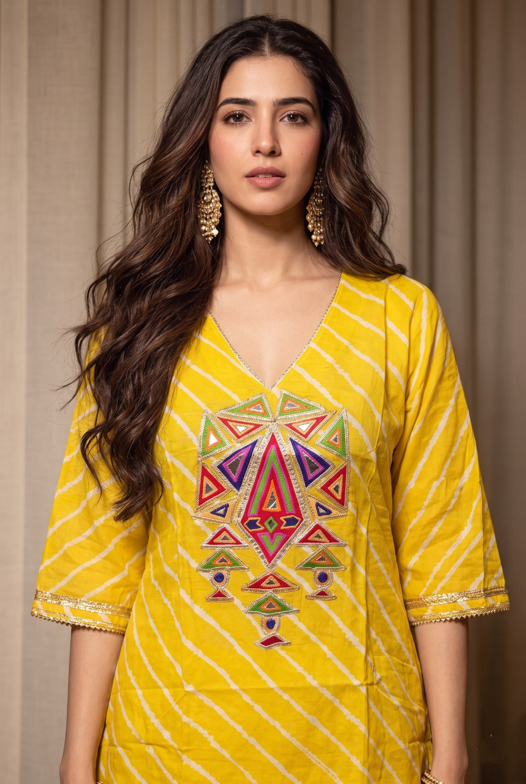 Sunshine Yellow Embellished Crepe Silk Dhoti Set