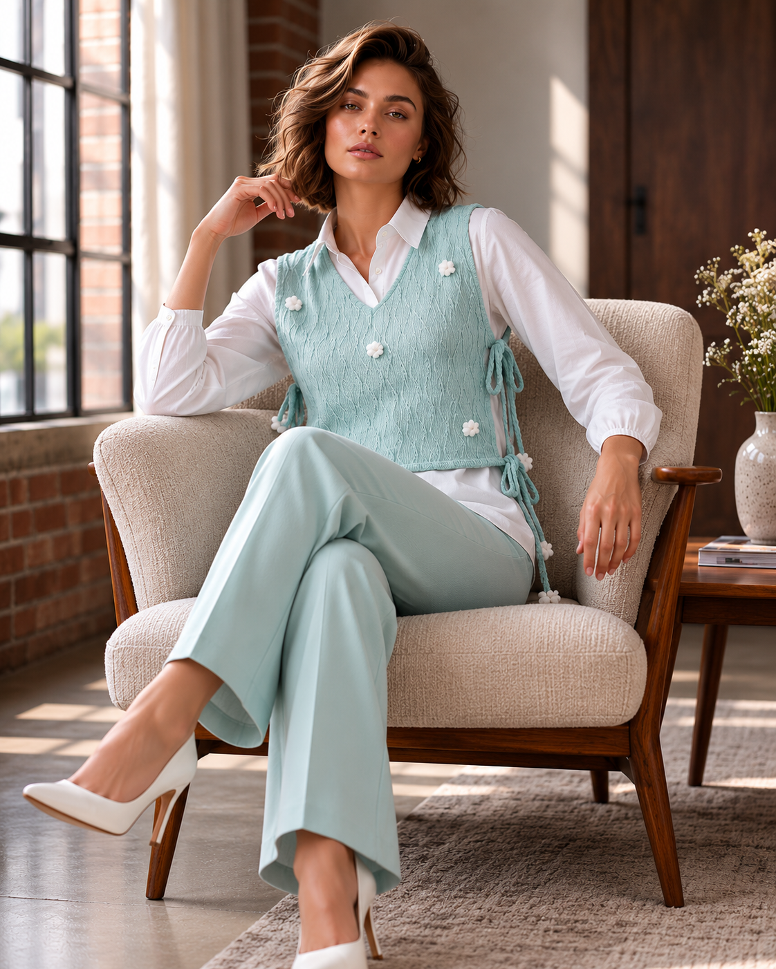 Sky Blue Embellished Co-Ord Set
