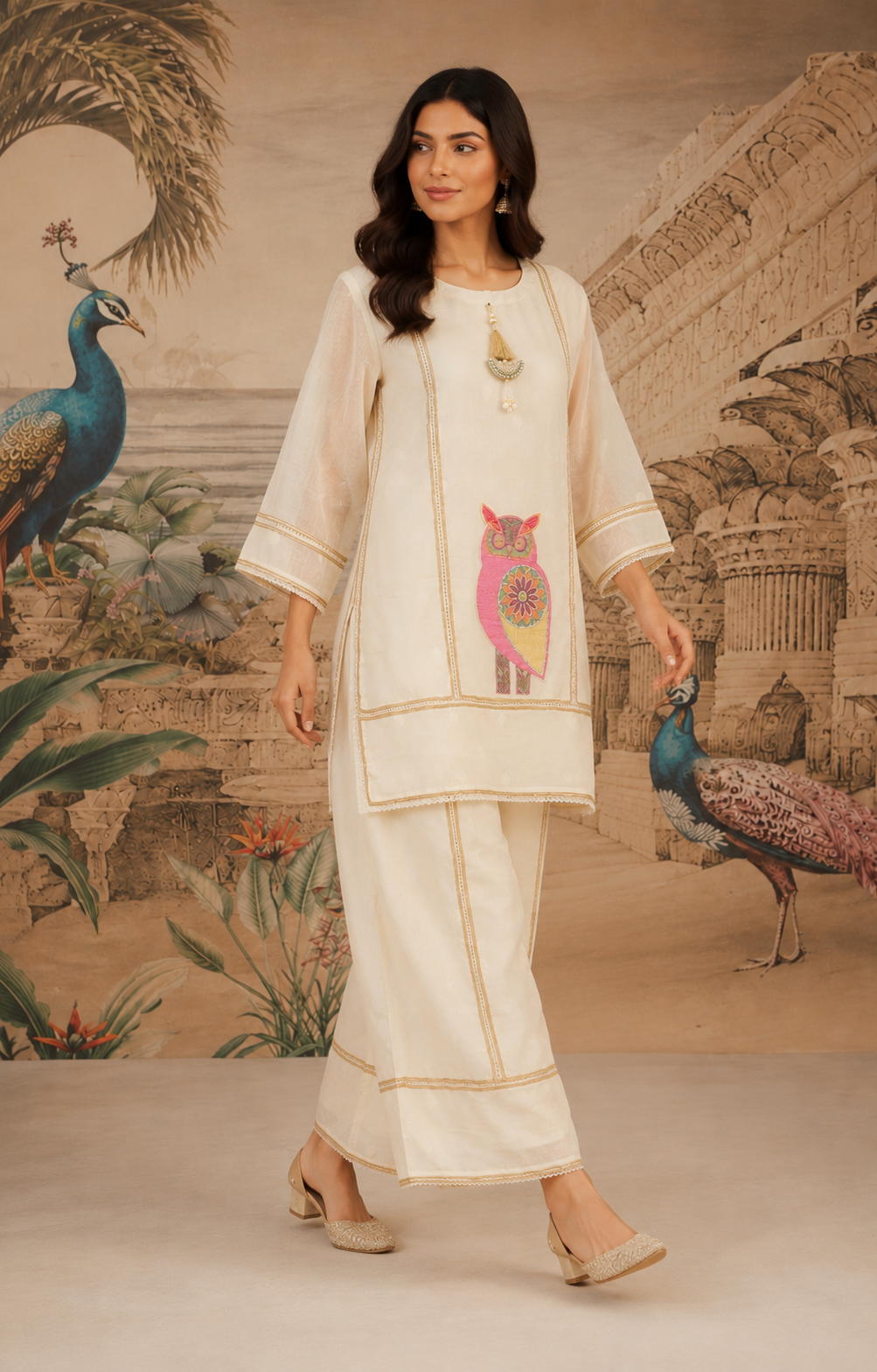 Milk Ivory Patchwork Cotton Co-Ord Set