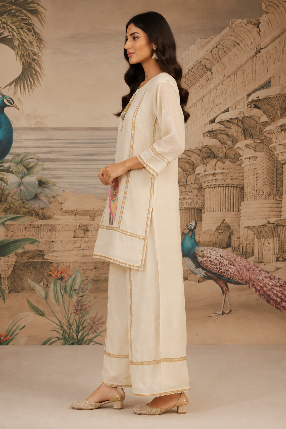 Milk Ivory Patchwork Cotton Co-Ord Set