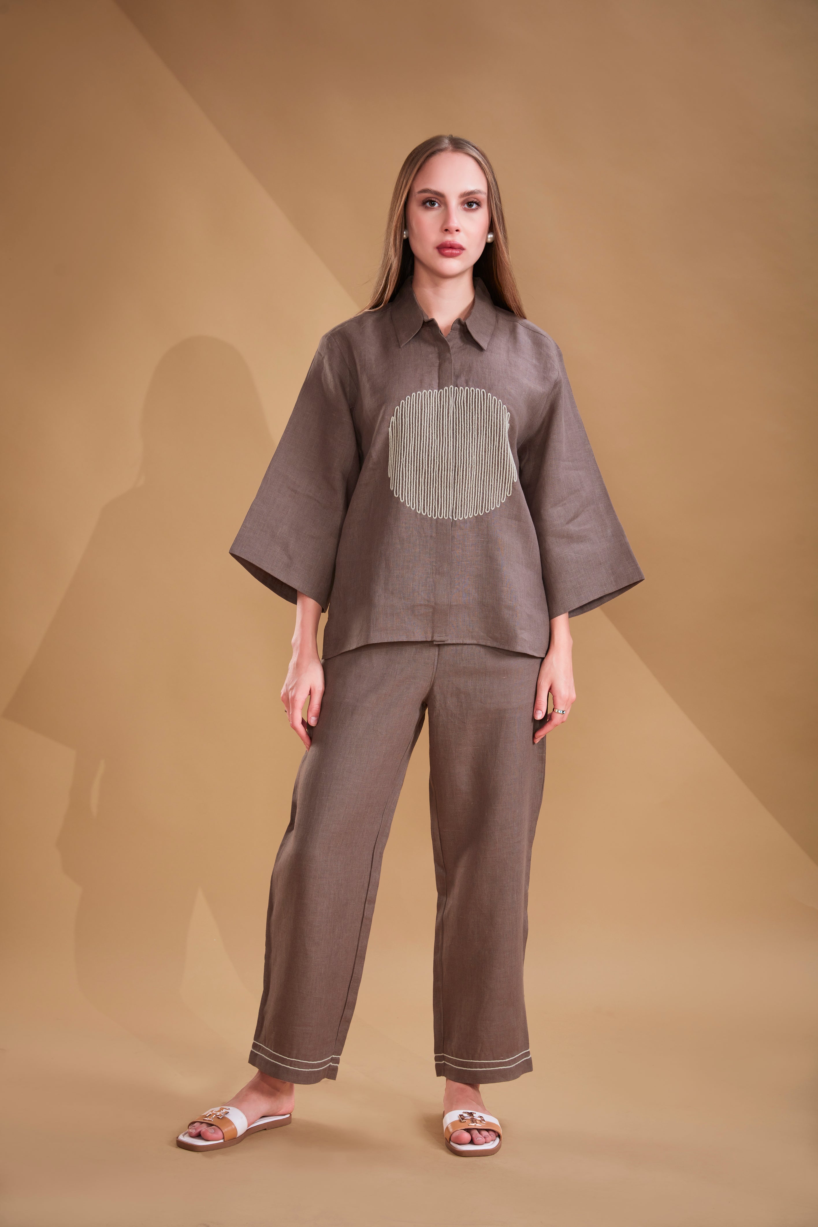 Luna Loom Embroidered Linen Co-Ord Set