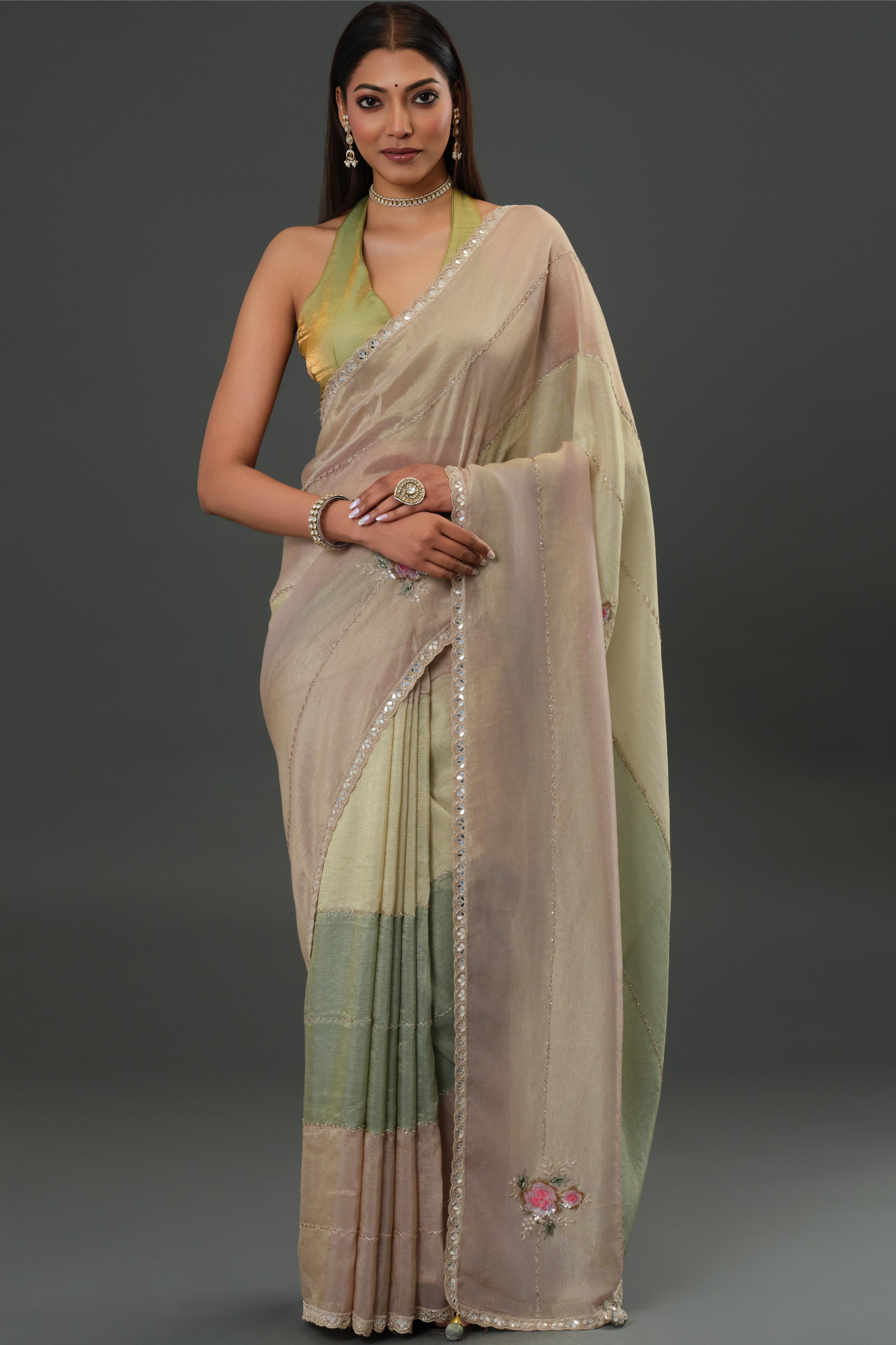 Pink Nude Cosmo Silk Saree