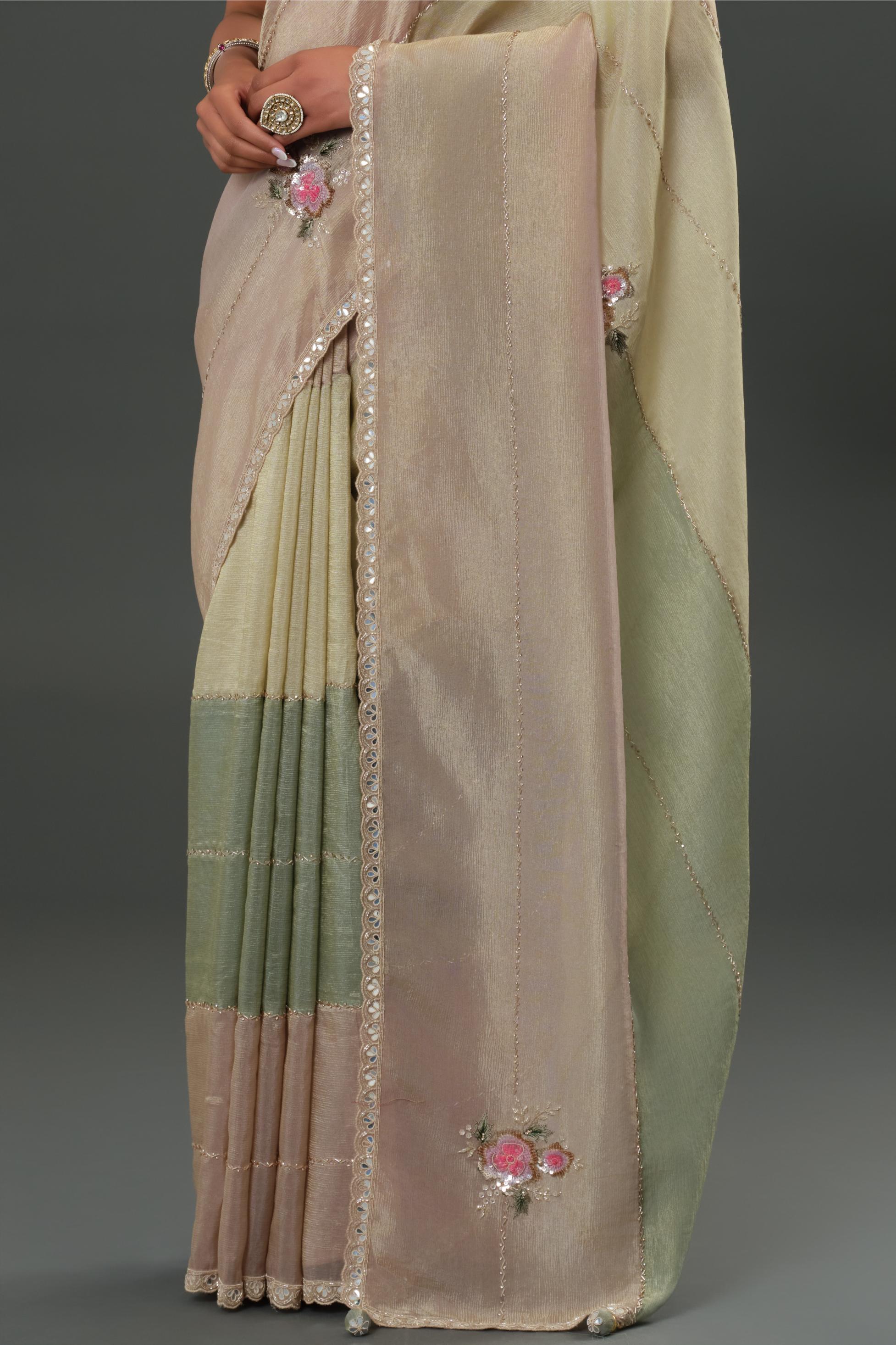 Pink Nude Cosmo Silk Saree