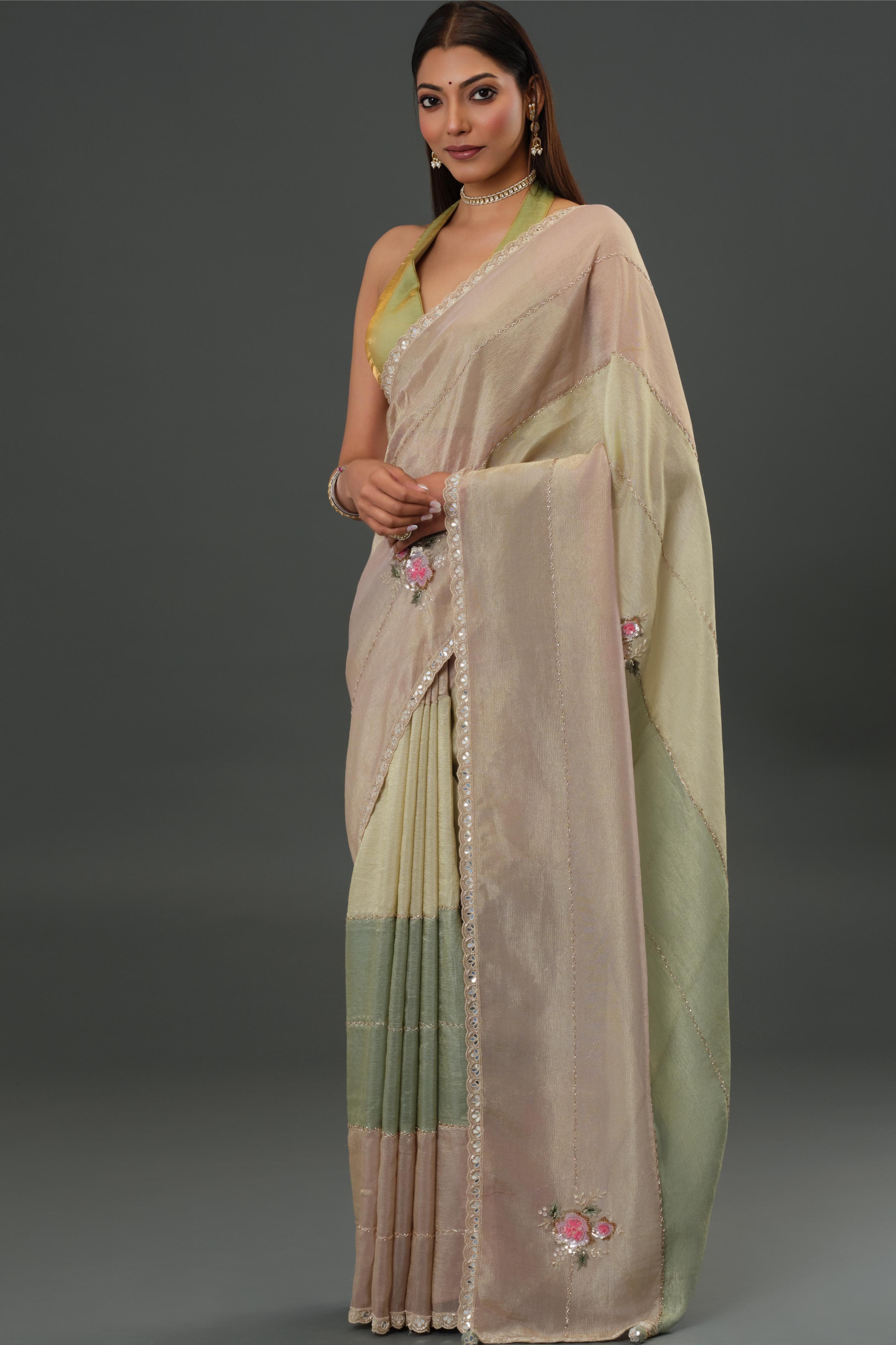 Pink Nude Cosmo Silk Saree