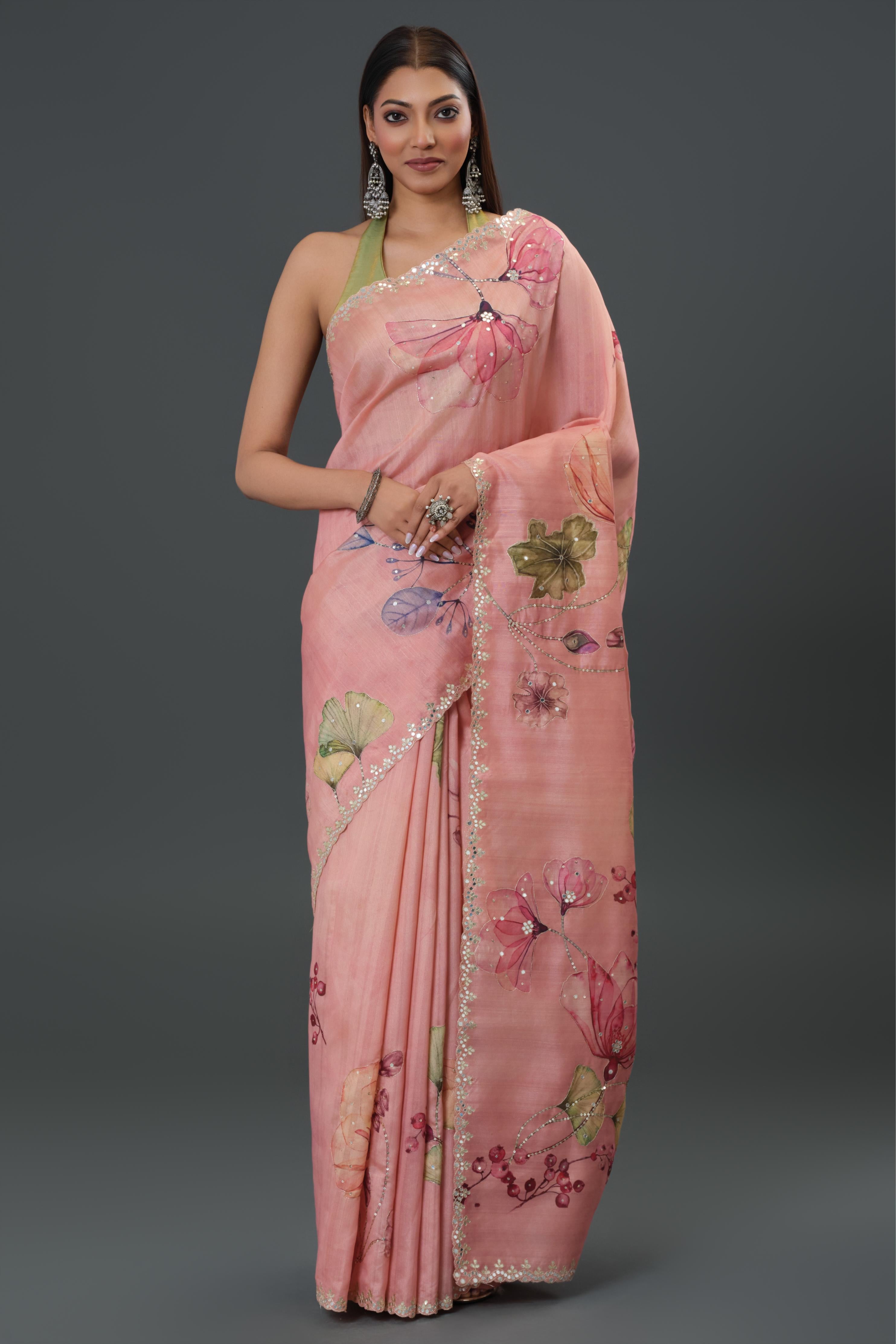 Pink Affair Tussar Silk Saree