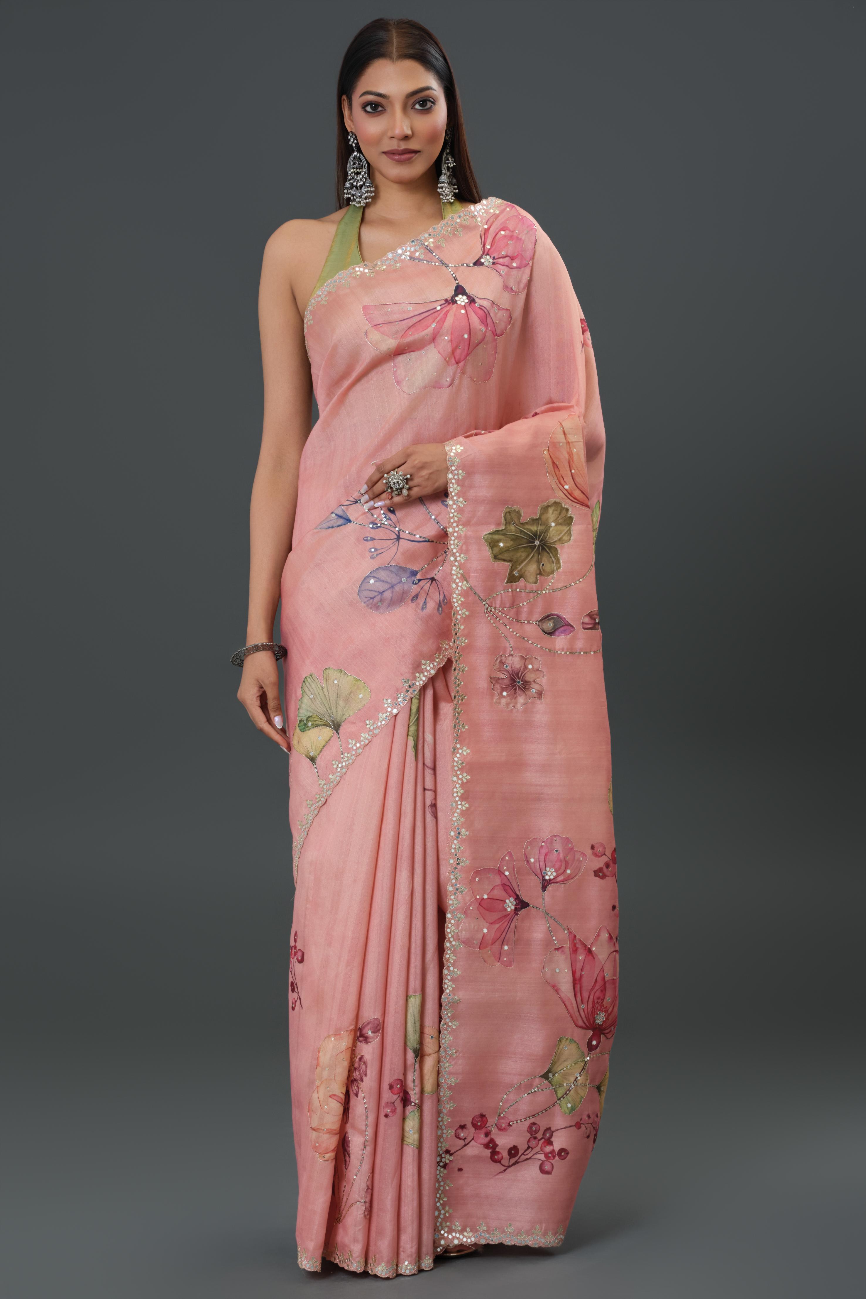 Pink Affair Tussar Silk Saree