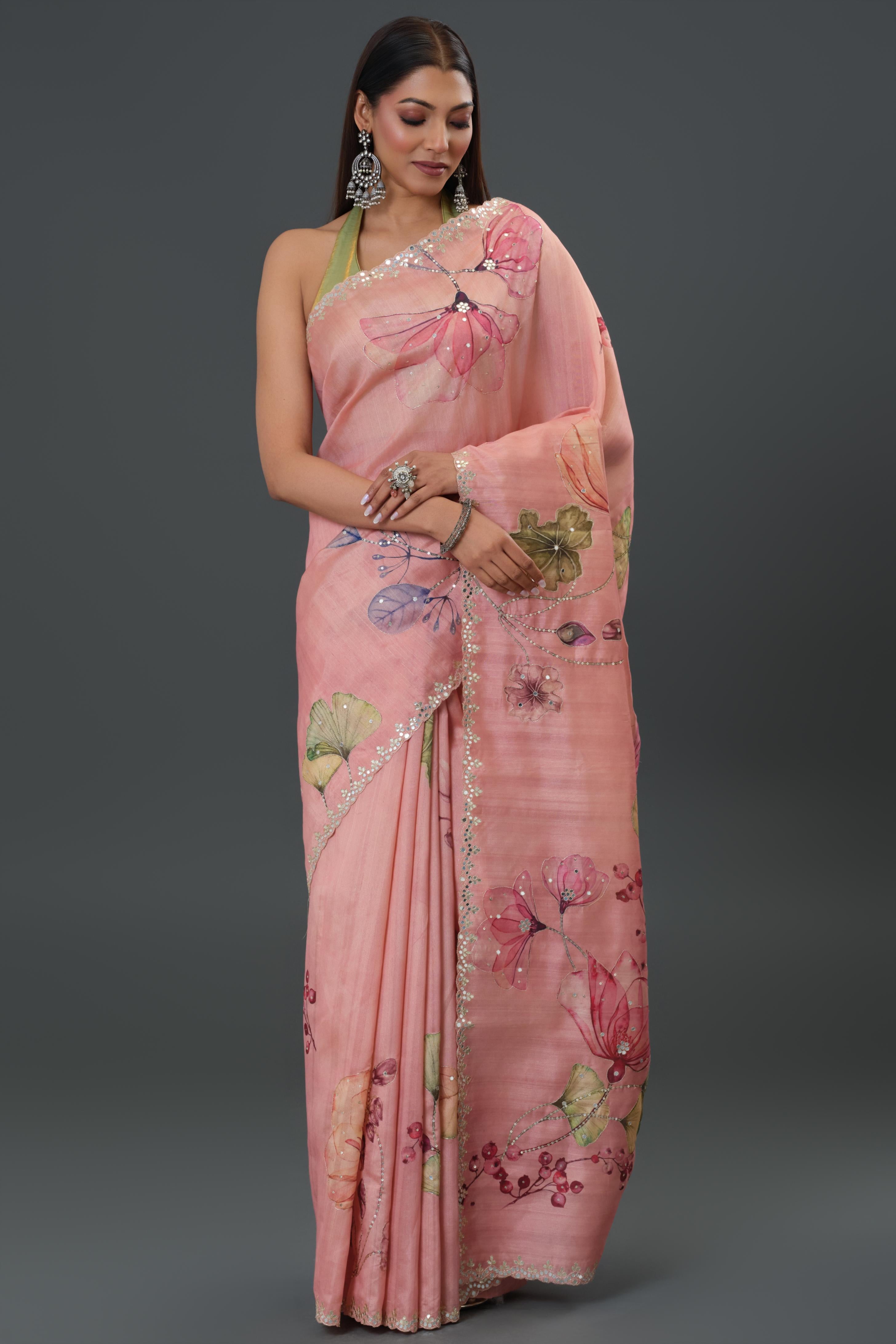 Pink Affair Tussar Silk Saree
