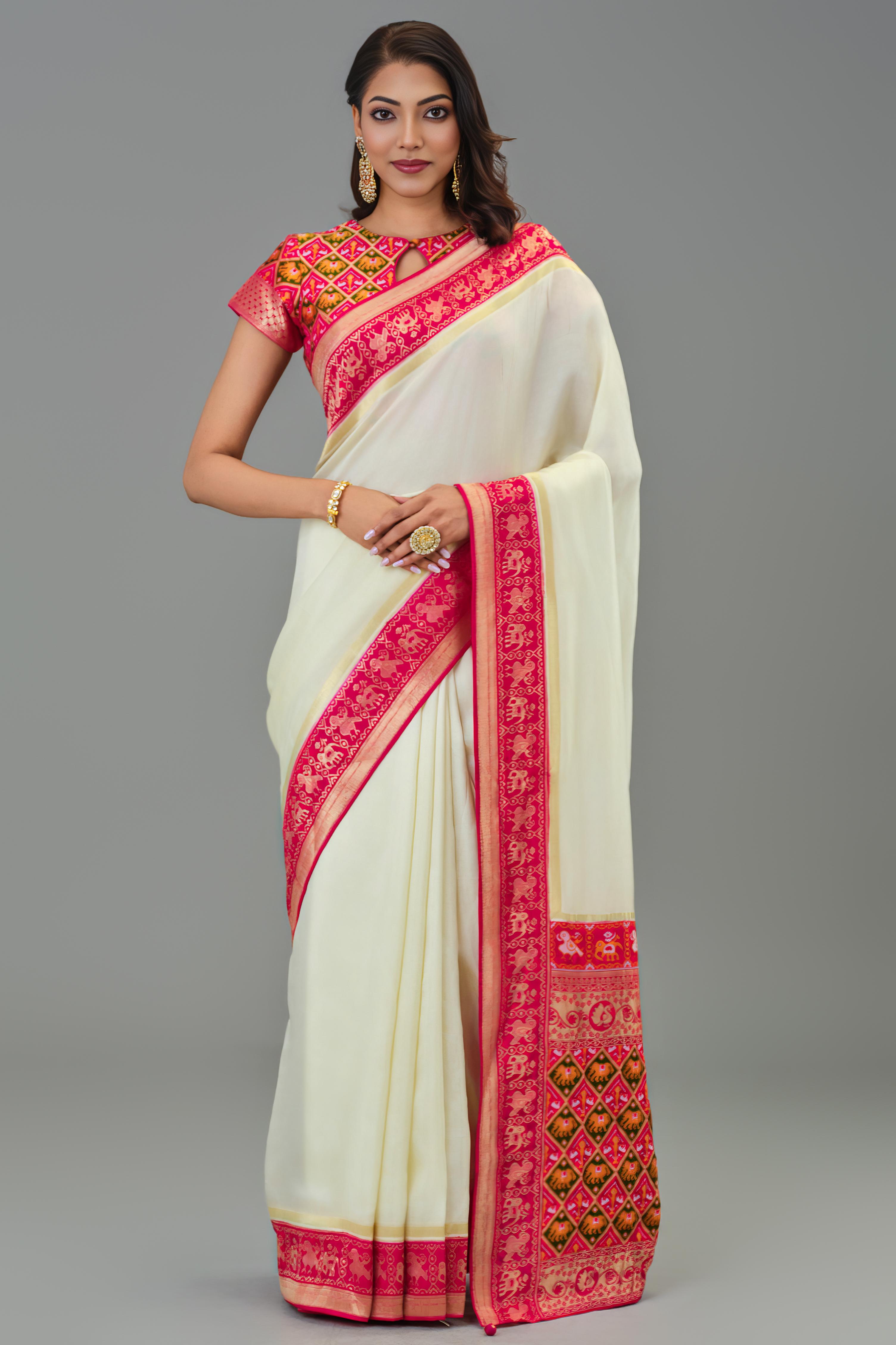 Red Woven Dola Silk Saree