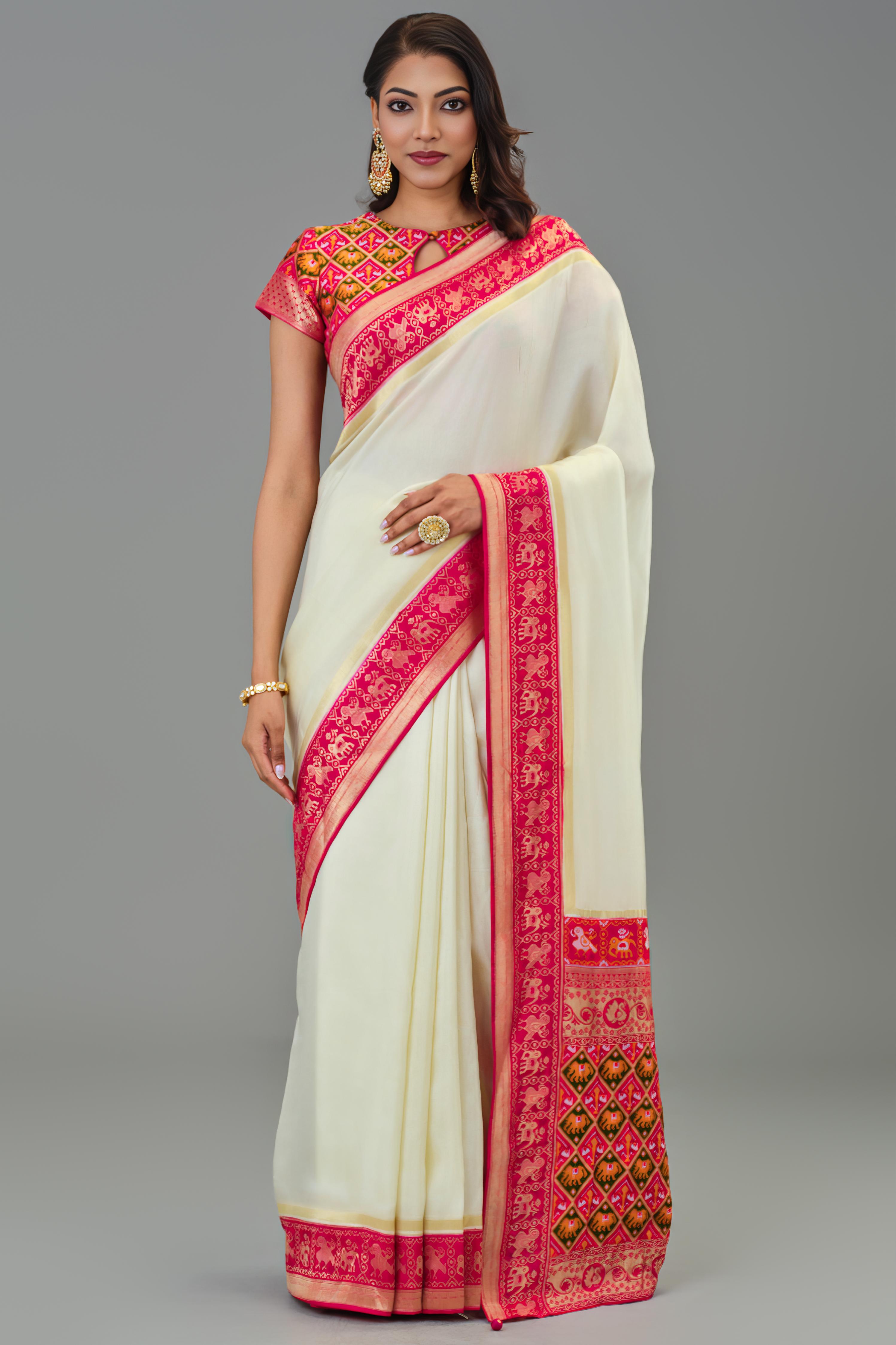 Red Woven Dola Silk Saree