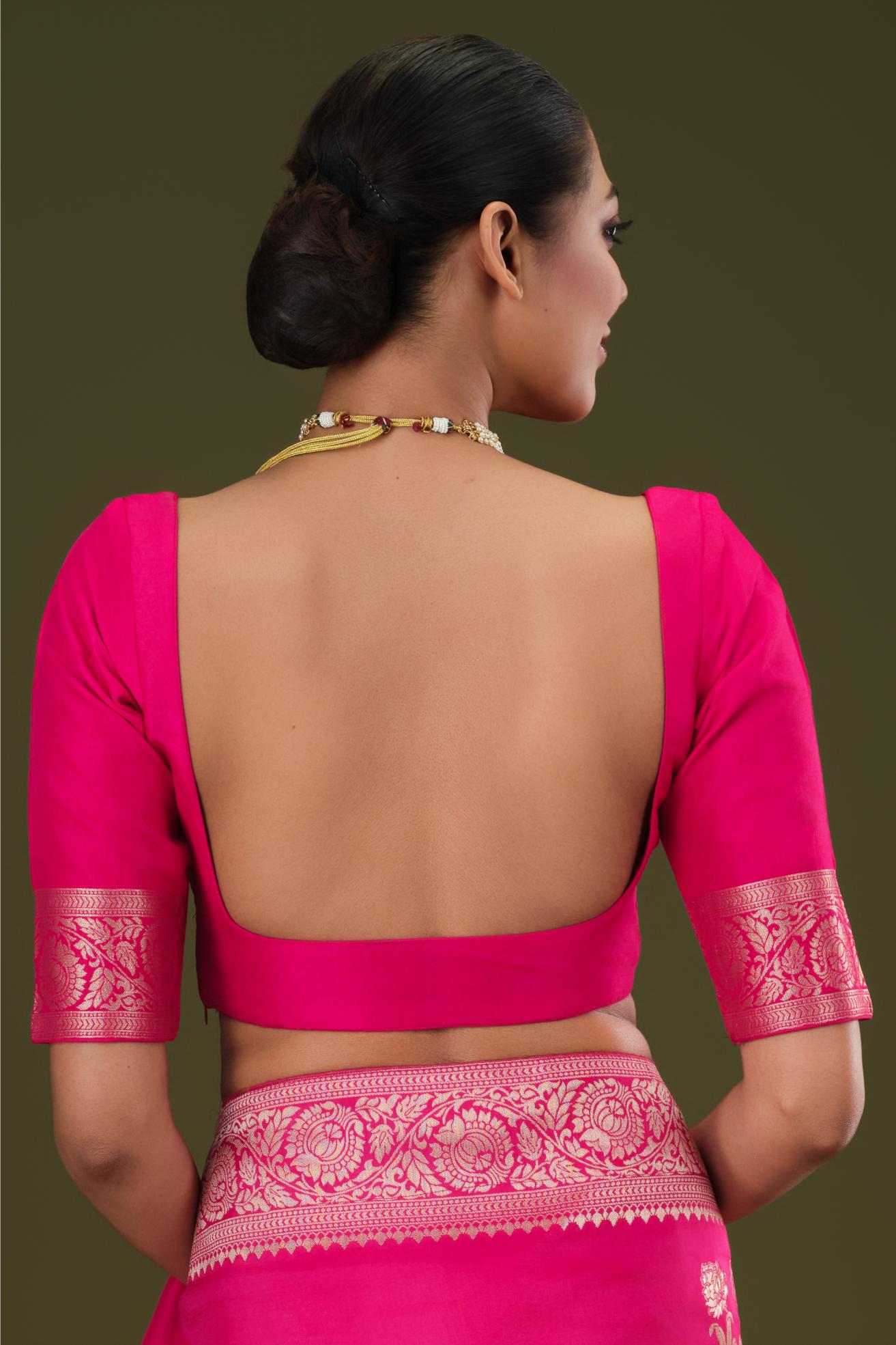 Magenta Zari Woven Dola Silk Saree