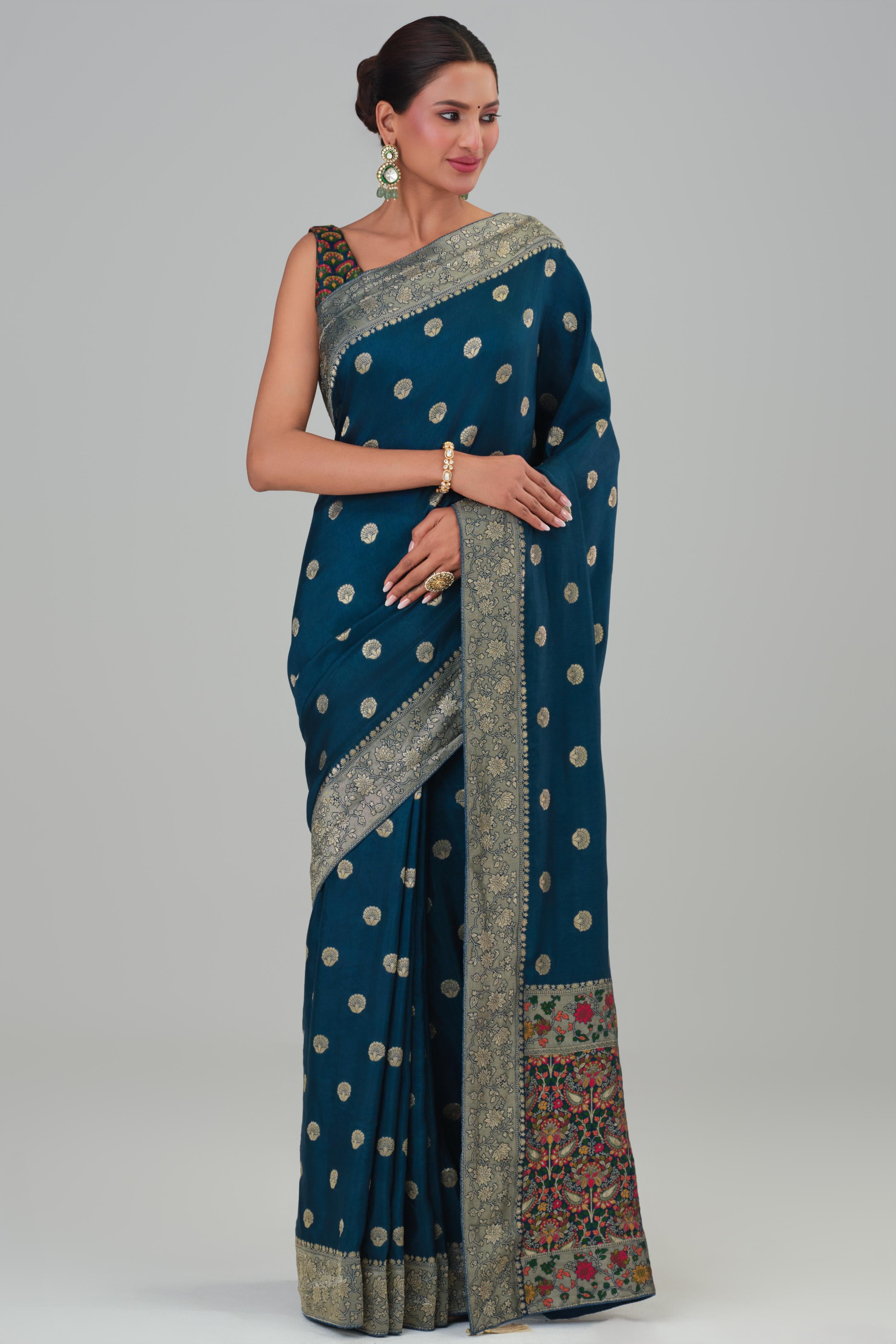 Blue Woven Work Dola Silk Saree
