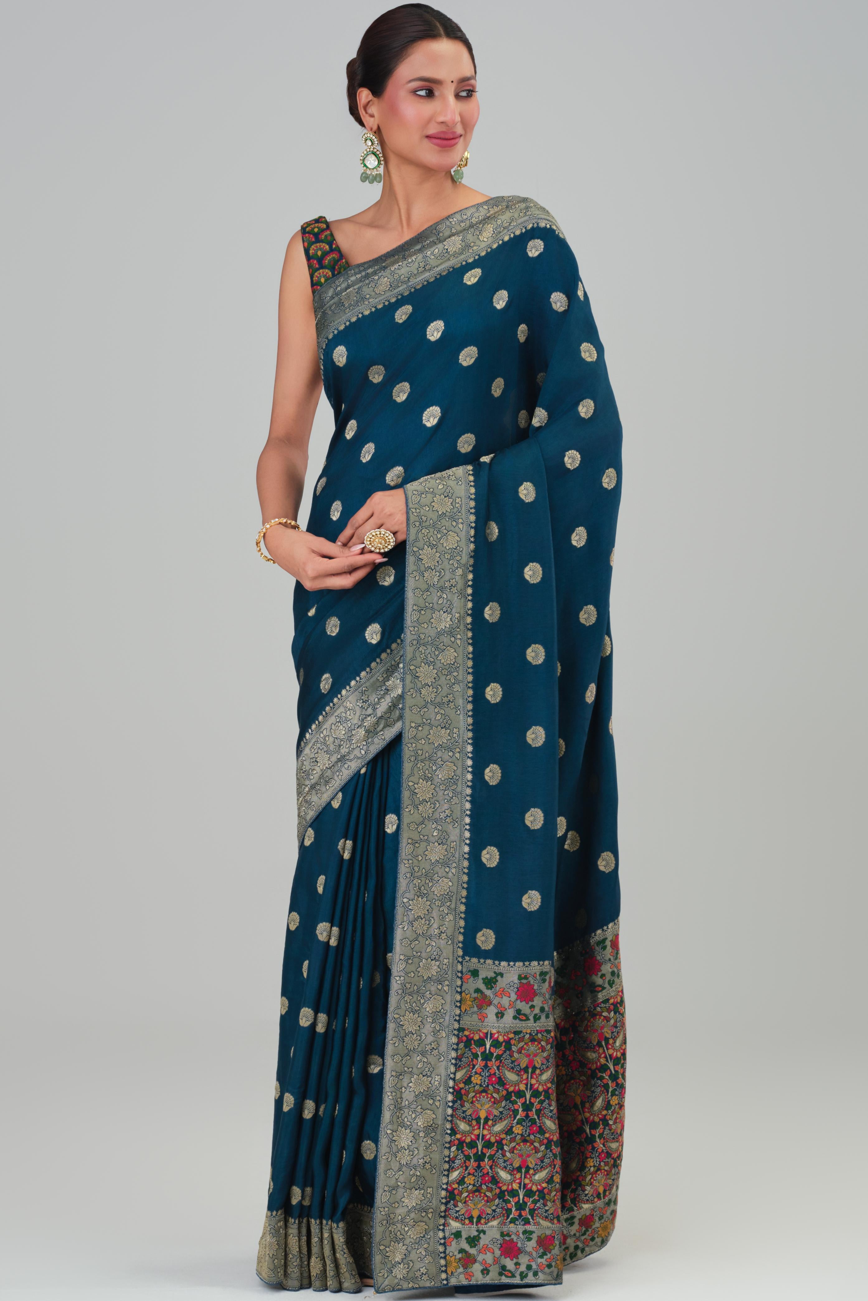Blue Woven Work Dola Silk Saree