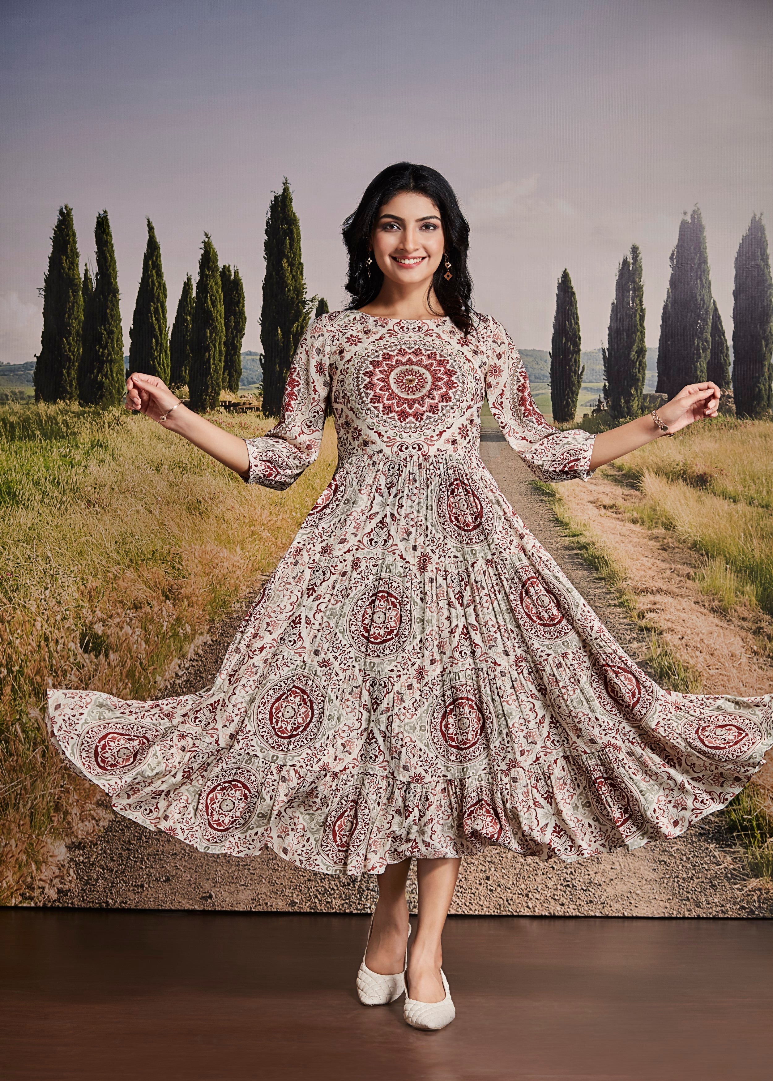 OFF-White Embellished Chinon Silk Dress