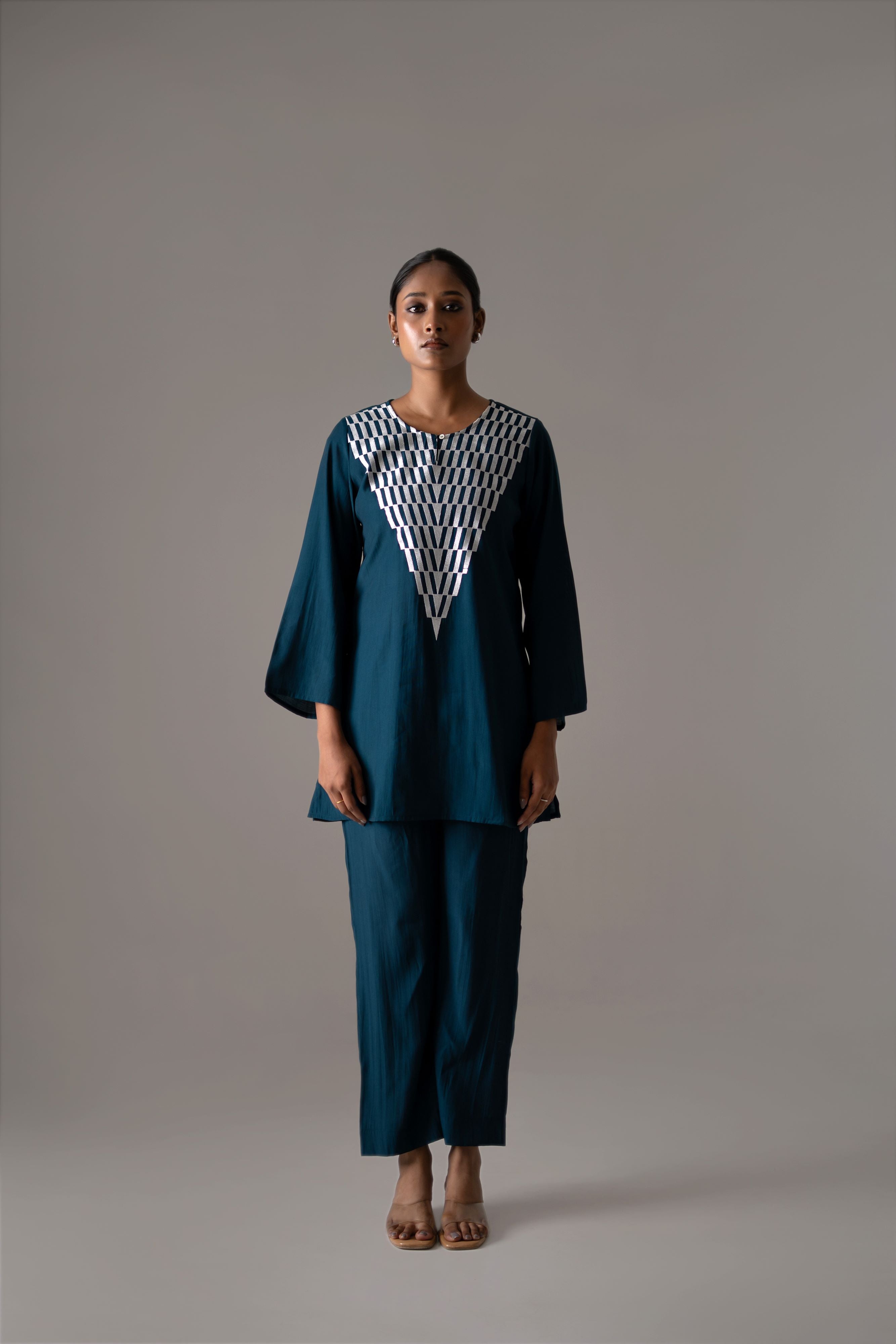Deep Teal Handcrafted Co-Ord Set