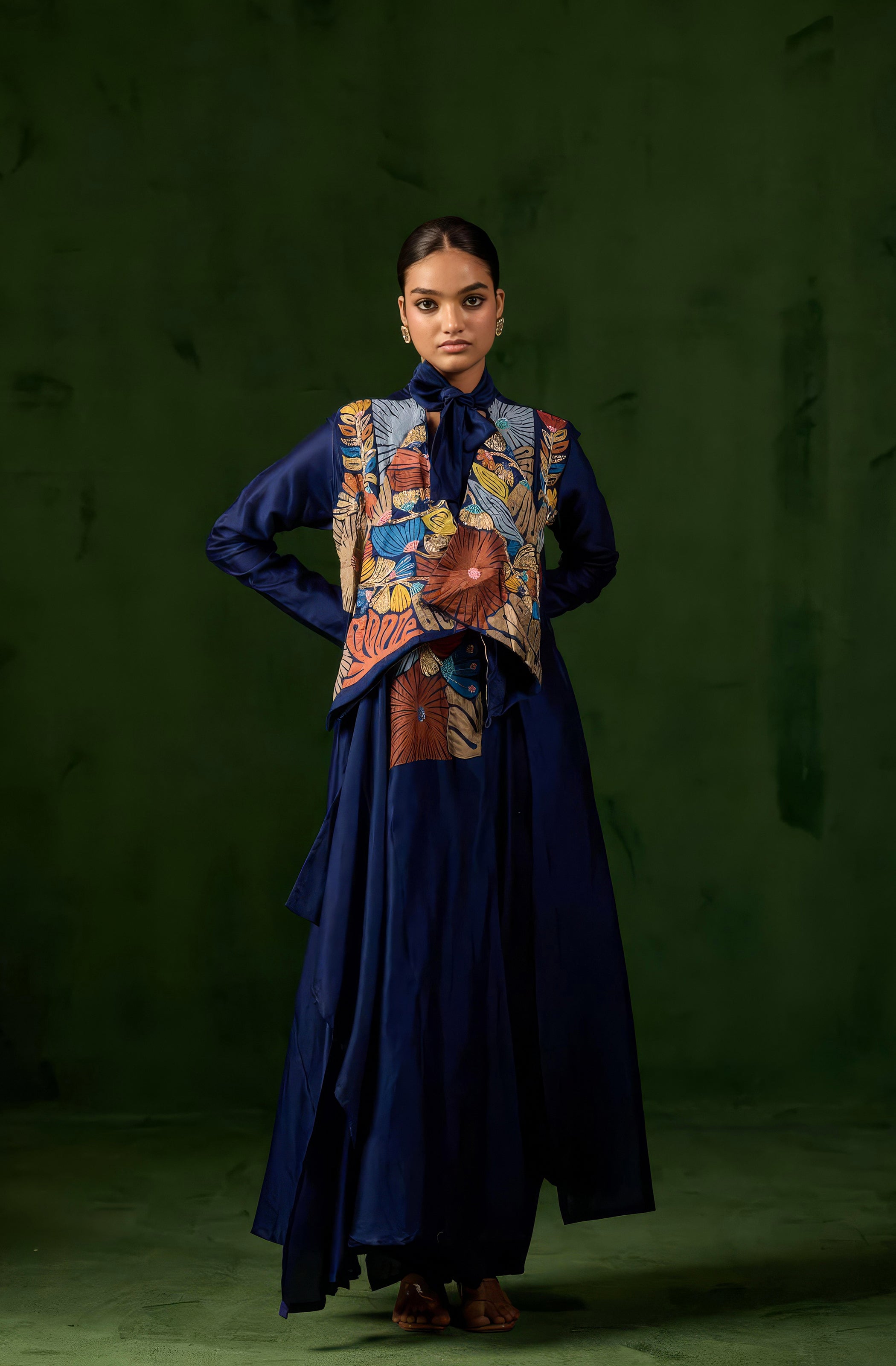 Rich Blue Embellished Premium Silk Kurta Set