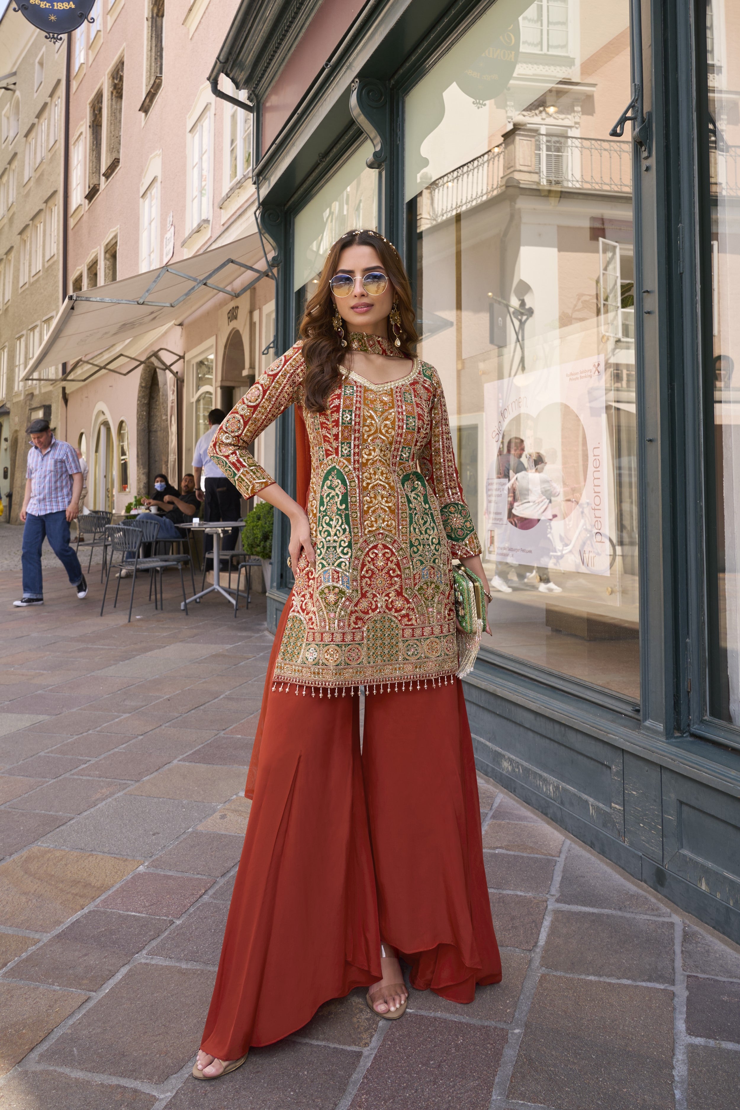 Classic Orange Palazzo Set