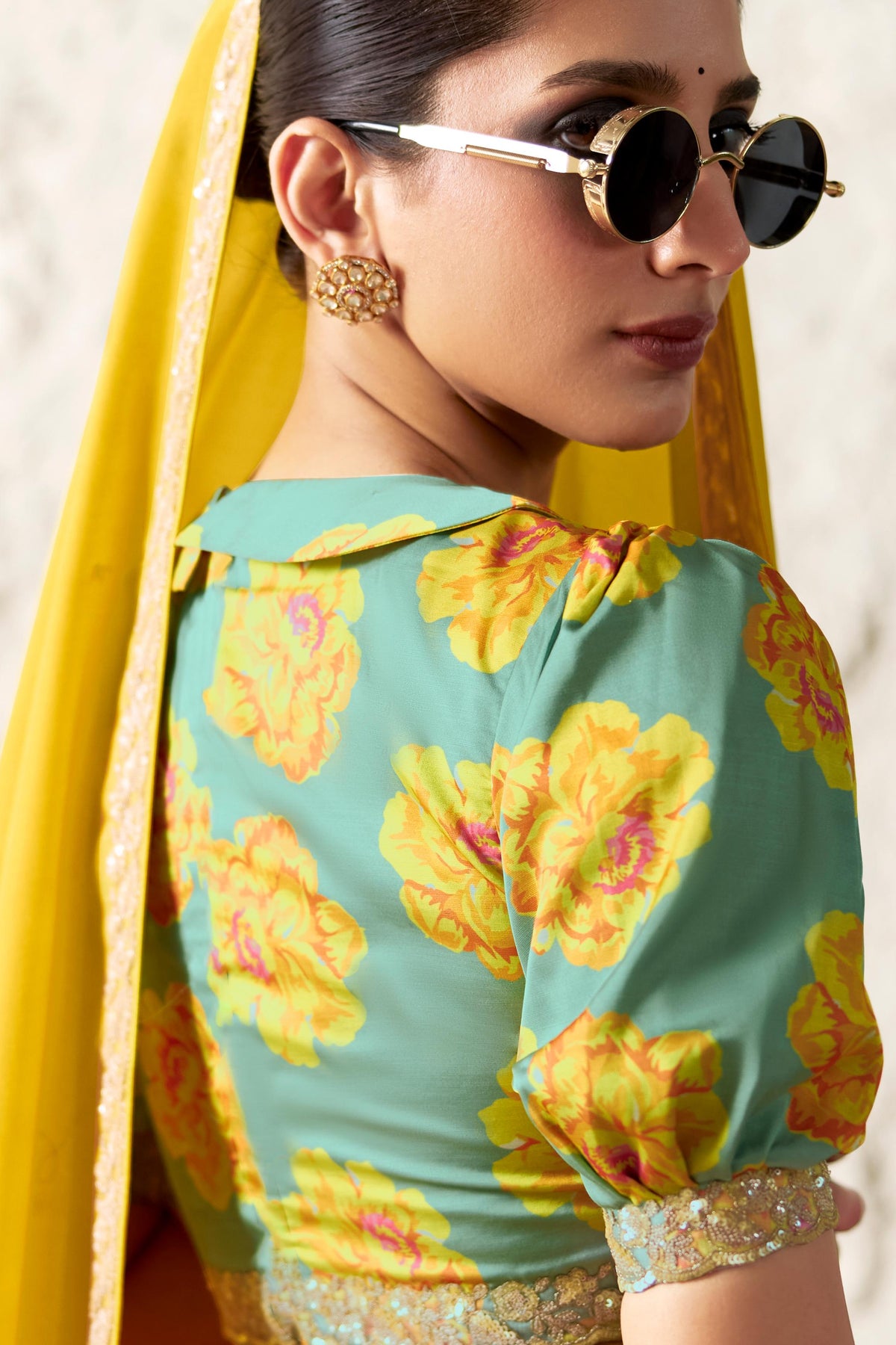 Bright Sunshine Embellished Tissue Silk Saree