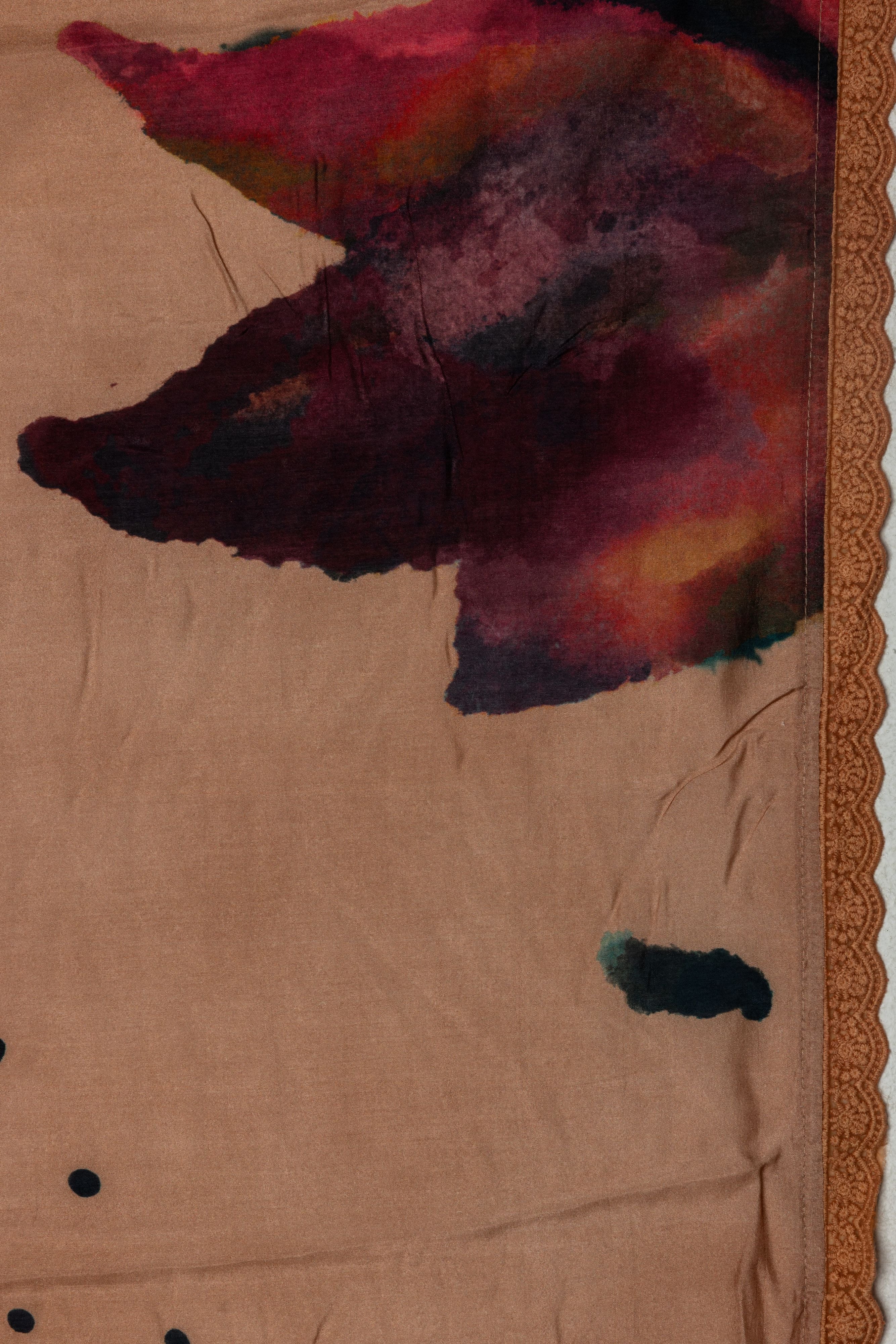 Blush Beige Abstract Art Saree