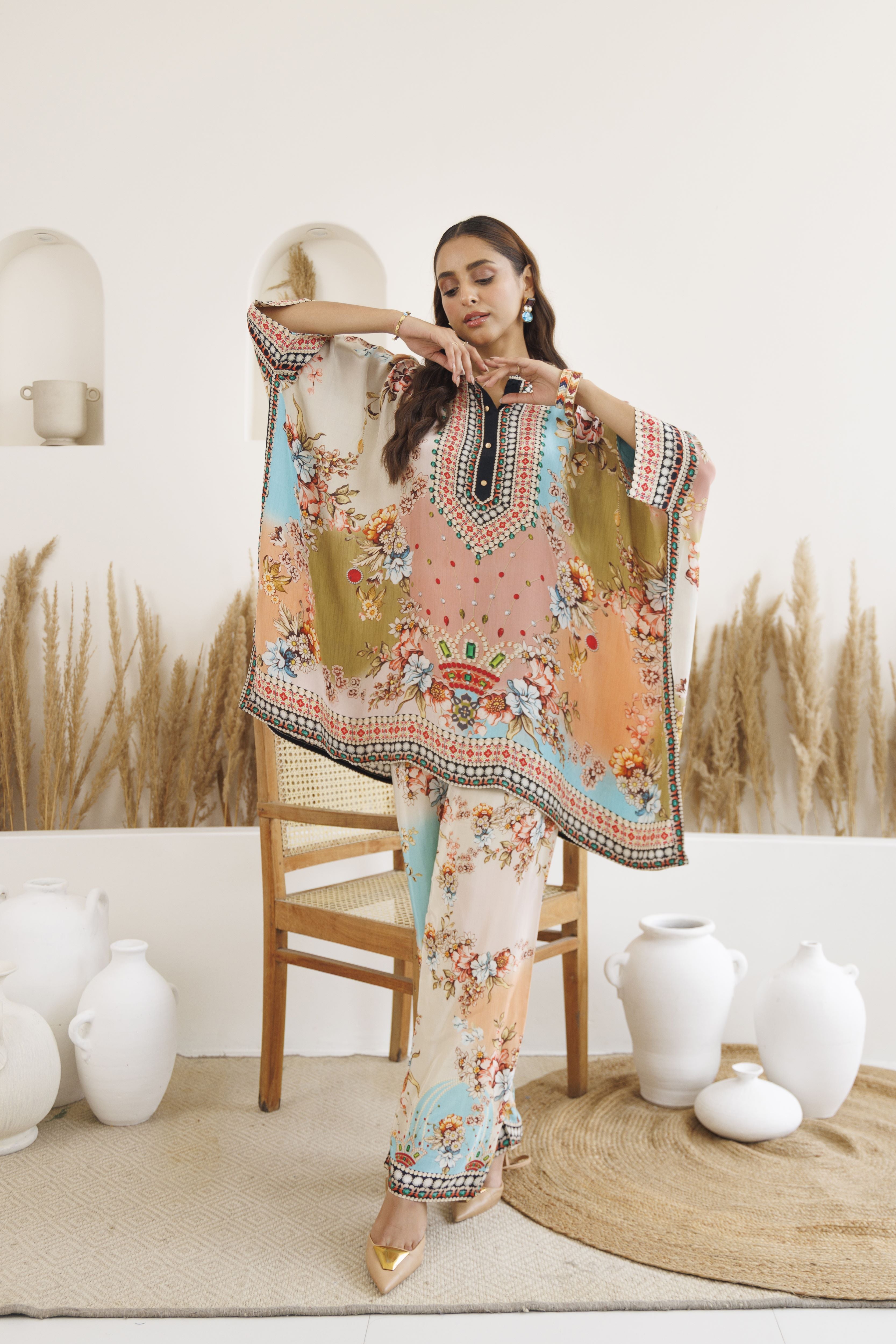 Boho Bloom Kaftan Set